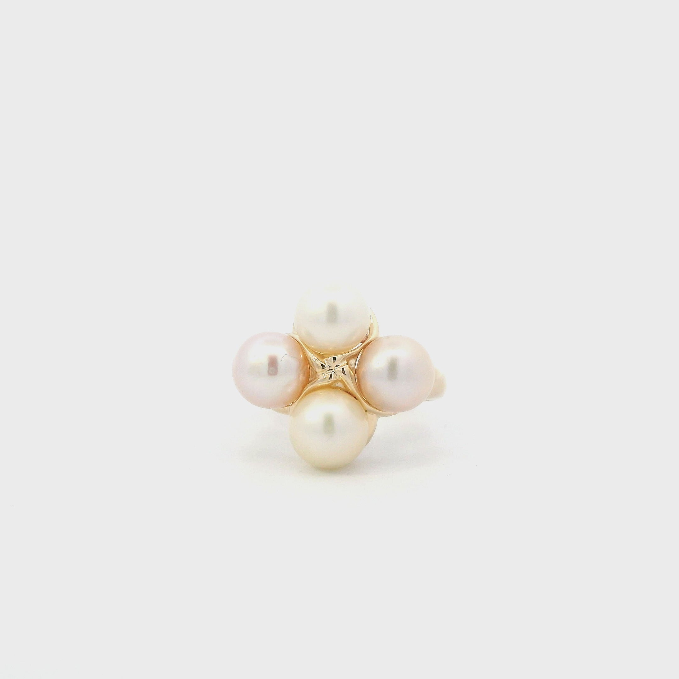 14K Yellow Gold Pearl Women's Ring
