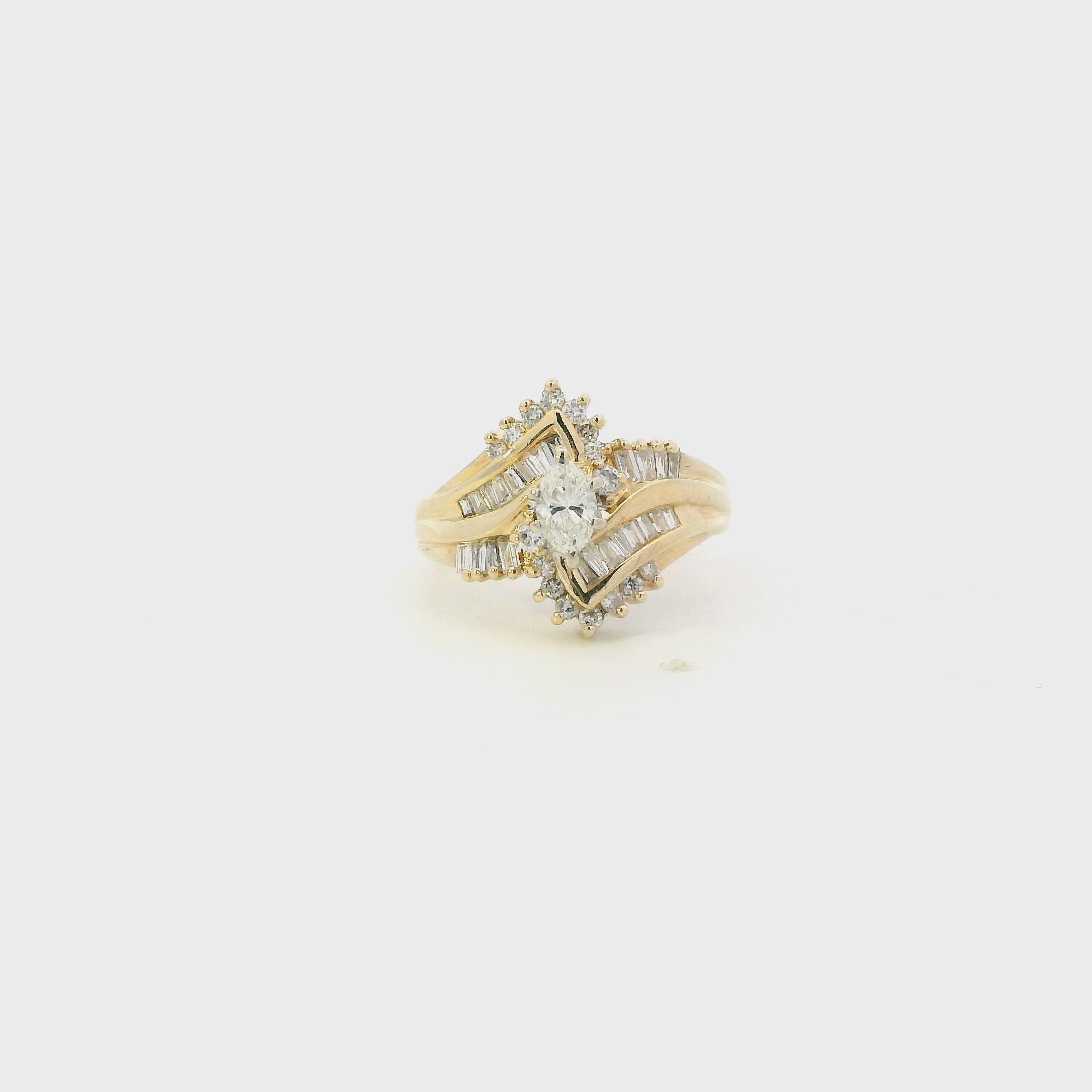 14K Yellow Gold And Diamond Womens Ring - 0.50ct