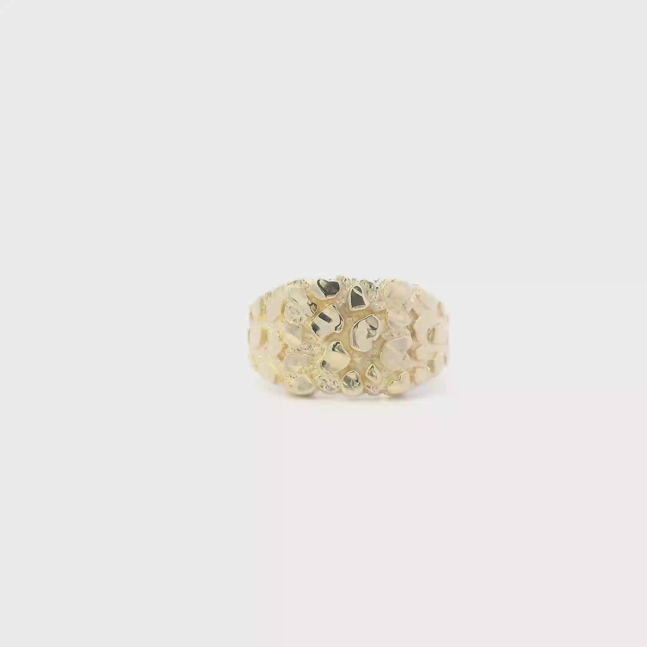 10K Yellow Gold Nugget Womens Ring