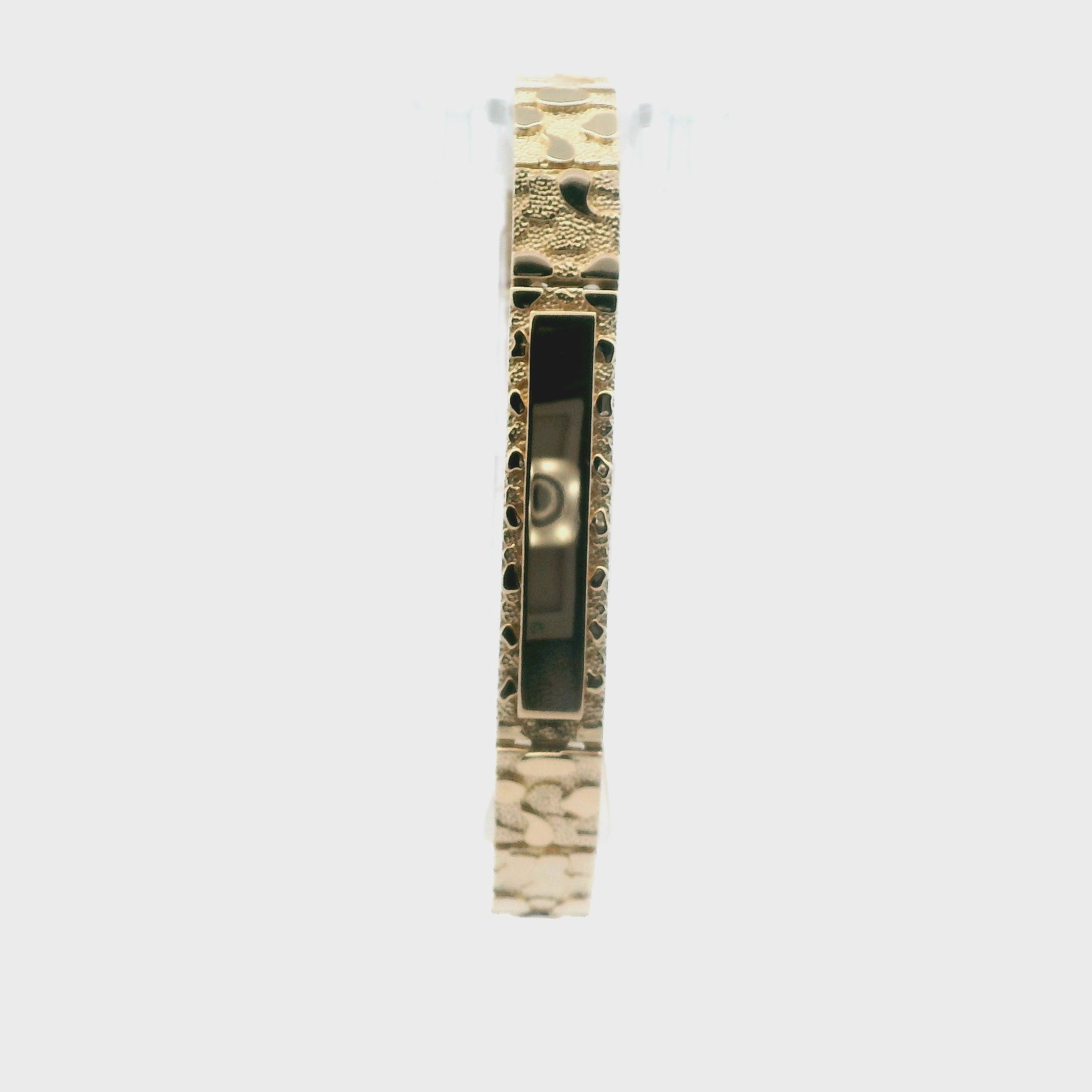 14K Yellow Gold Nugget Style ID Bracelet