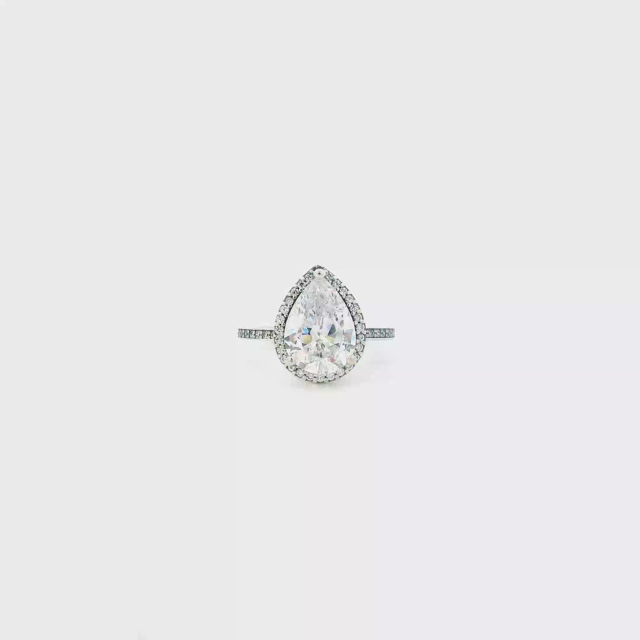 Pandora Silver Teardrop Womens Ring With Box