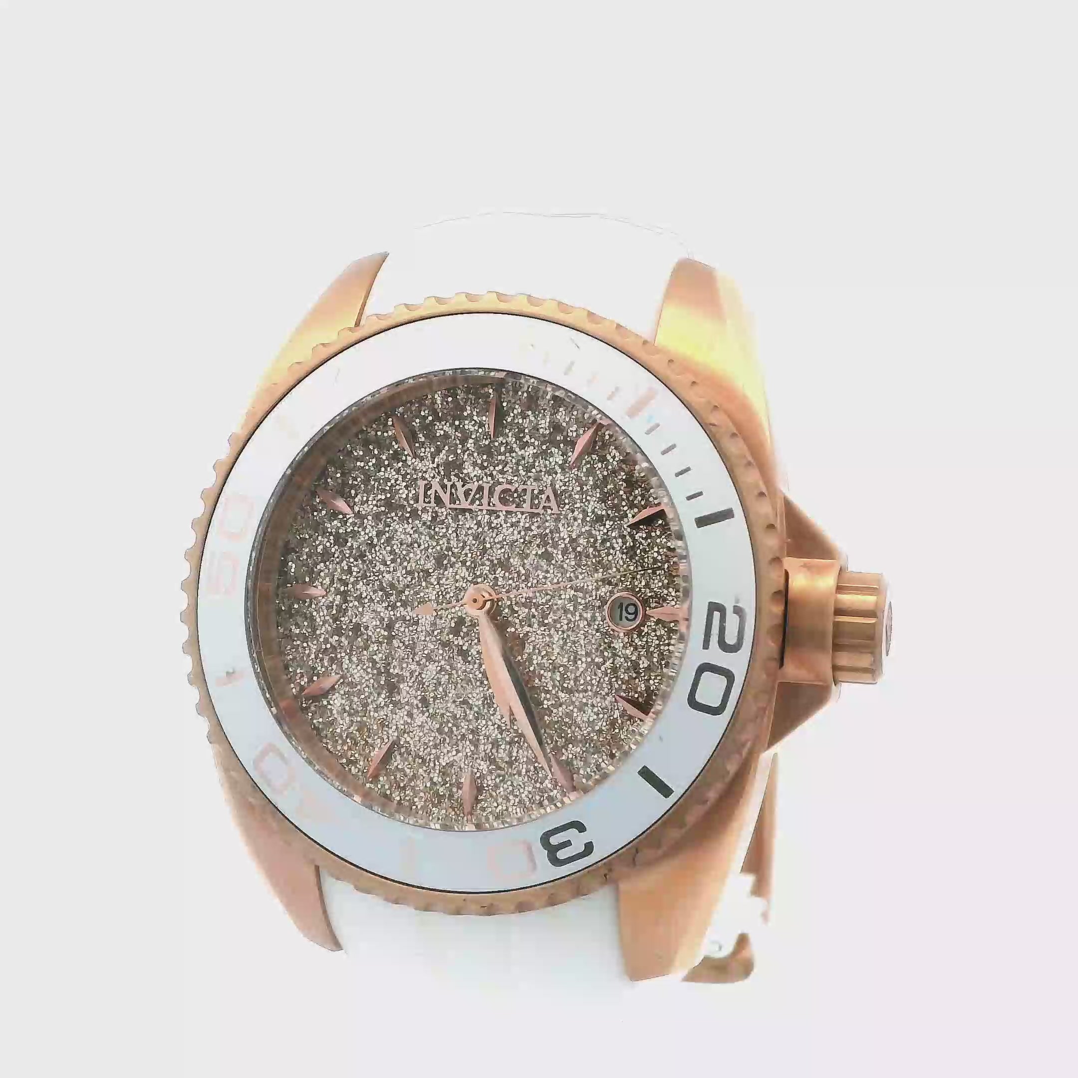 Invicta Glittery Gold Quartz Ladies Watch