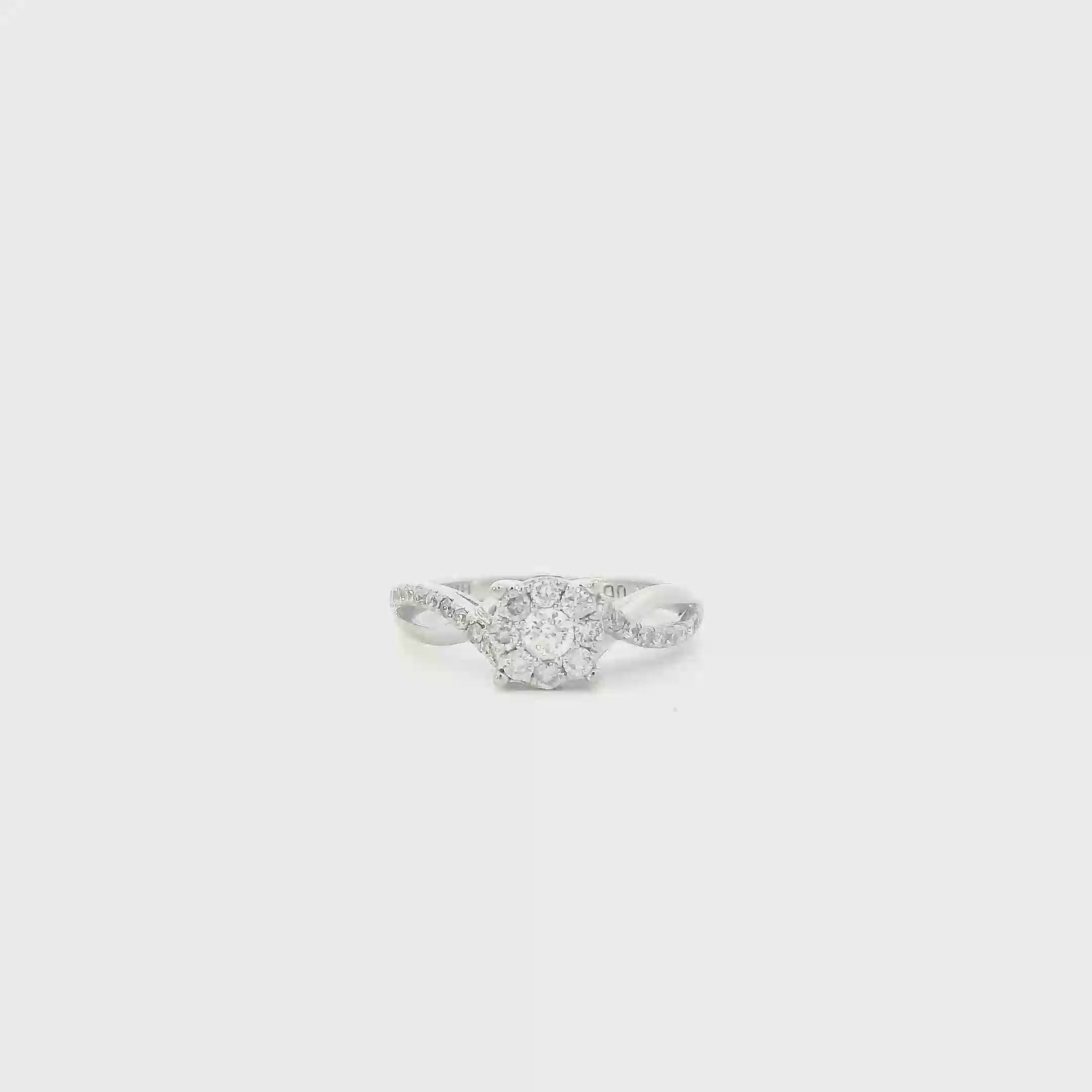 14K White Gold Diamond Womens Ring - 0.43ct