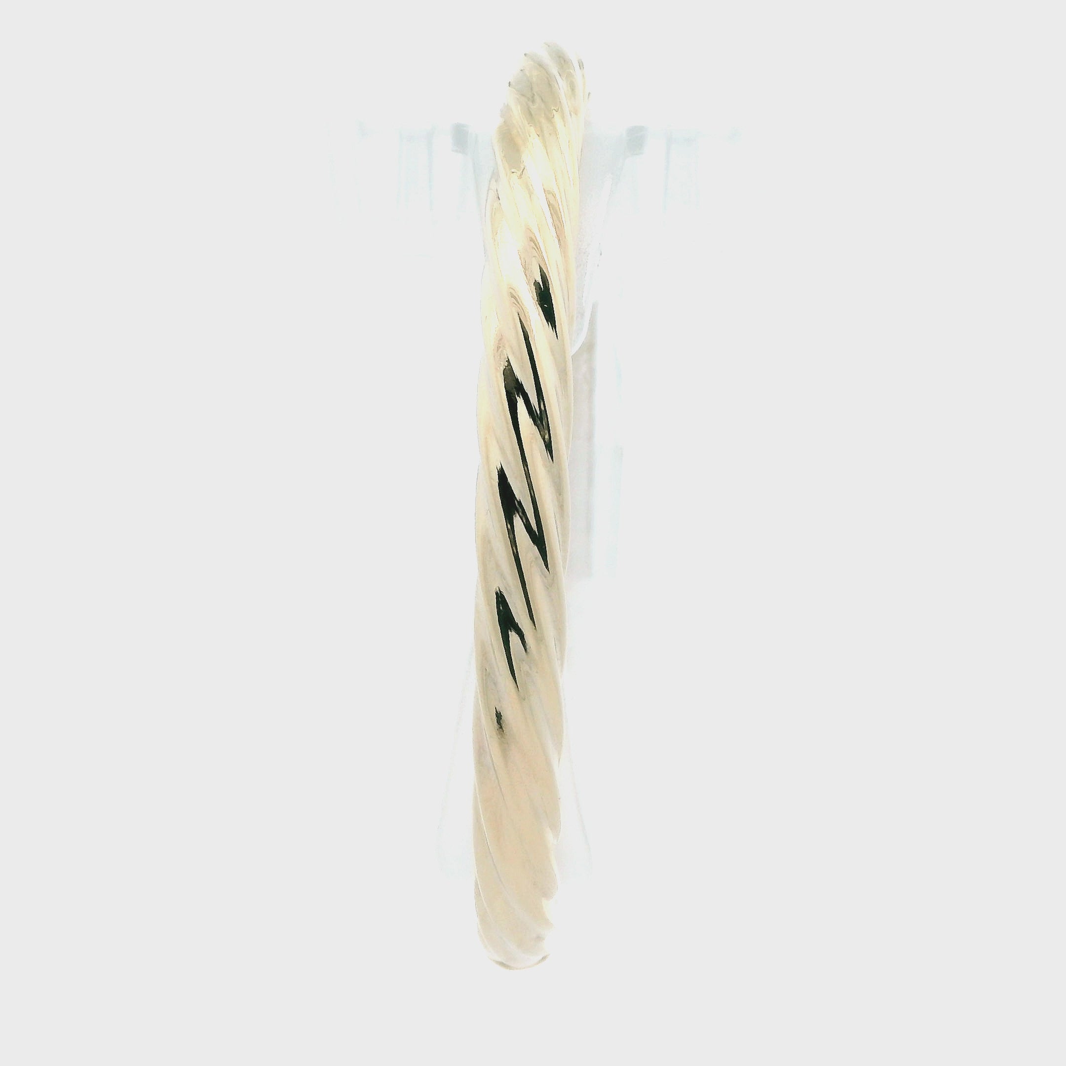 14K Yellow Gold Oval Twisted Bangle Bracelet