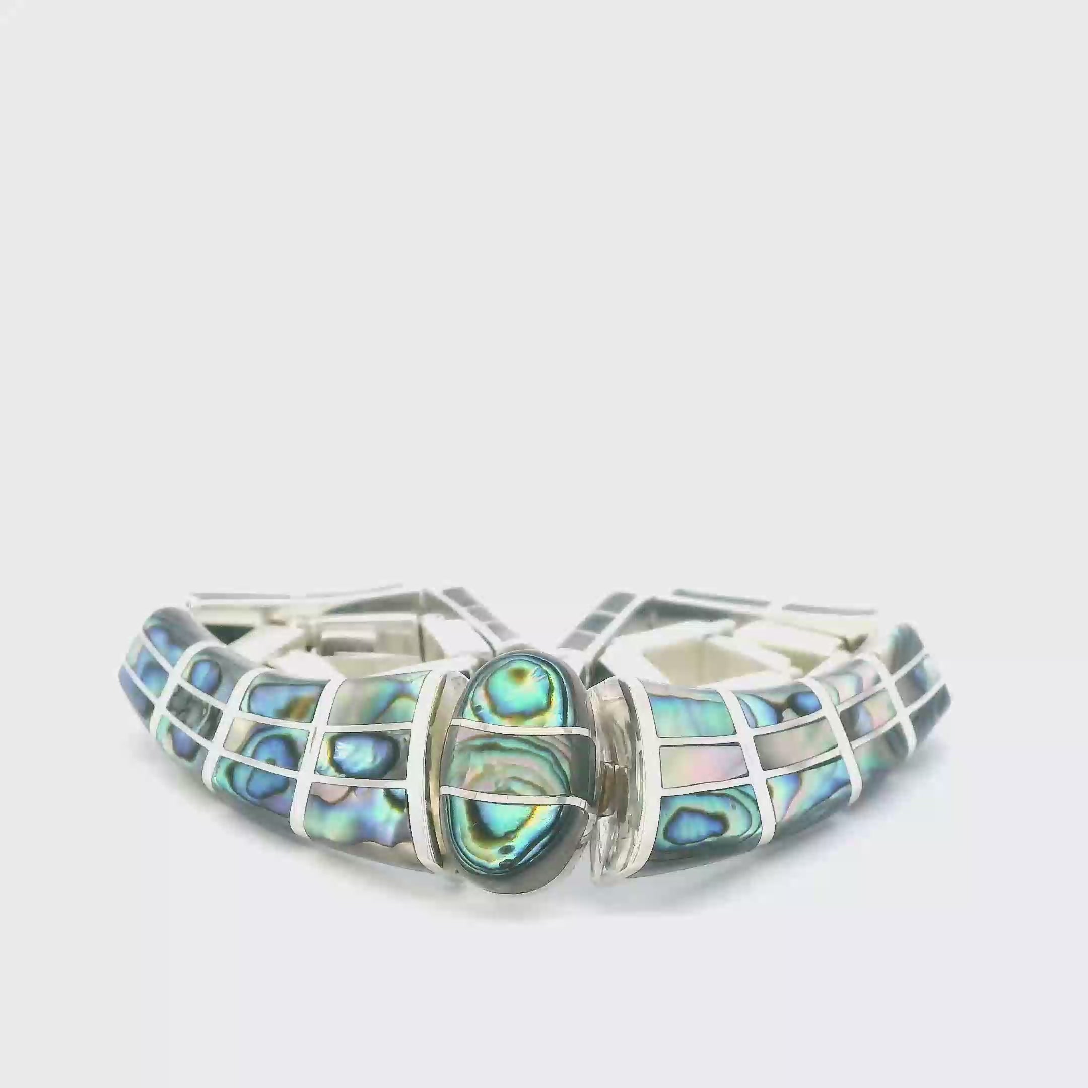 Vintage Sterling Silver Abalone Necklace