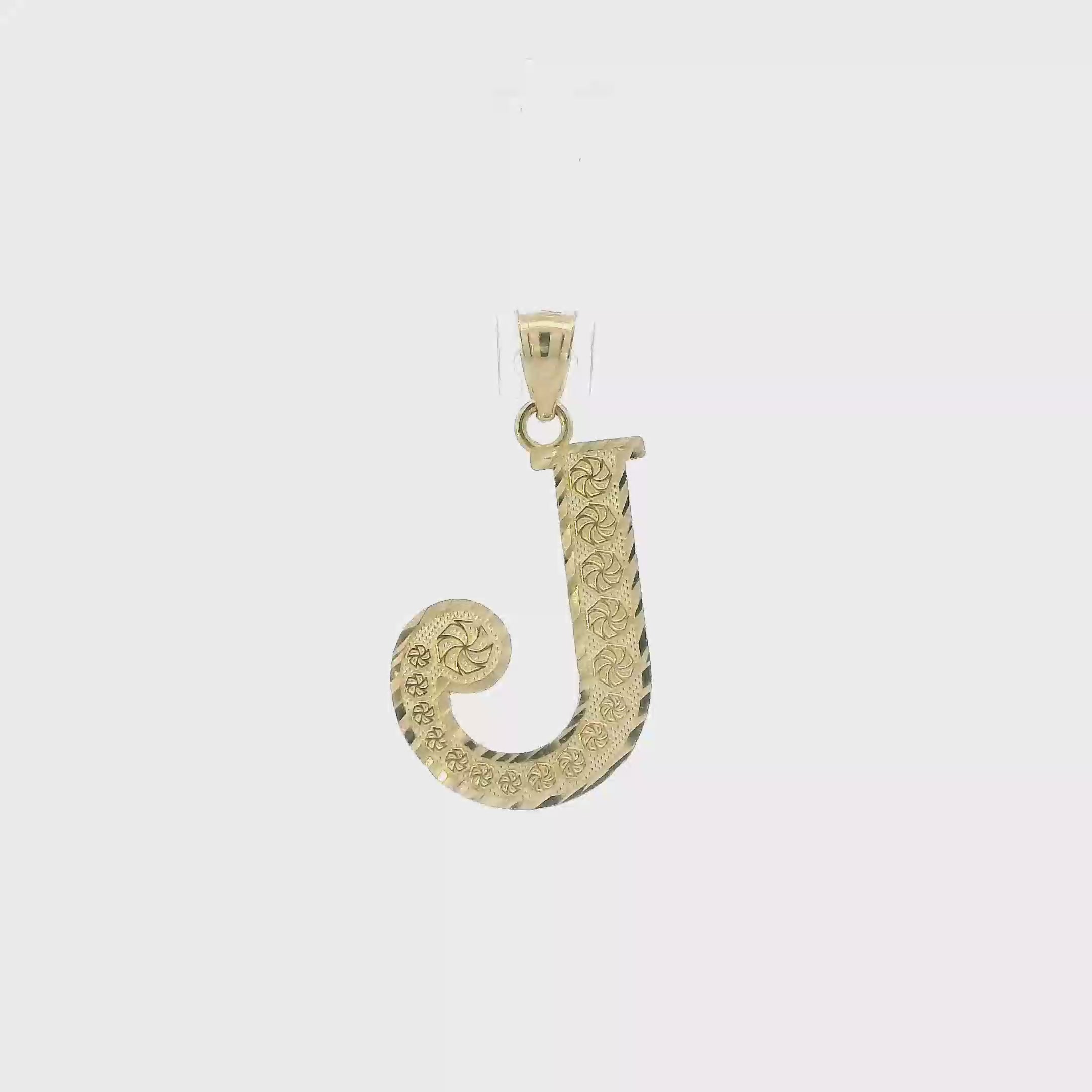 10K Yellow Gold Diamond Cut Letter 