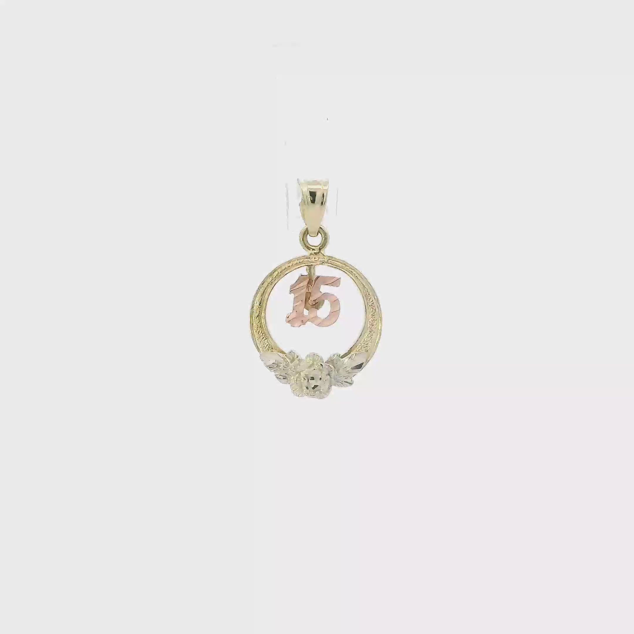 14K Tri Color Gold Round 