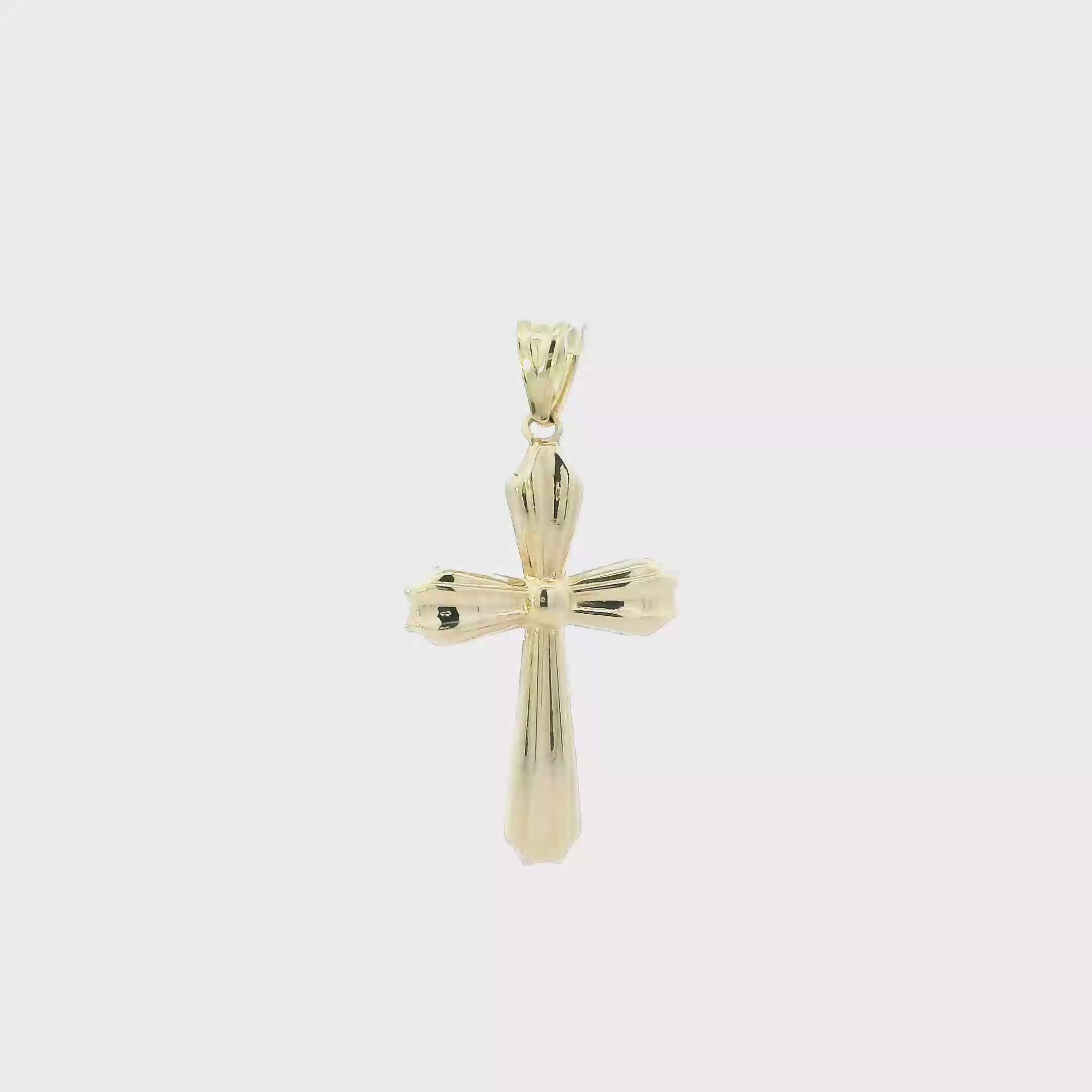 14K Yellow & White Gold Ridged Design Pendant