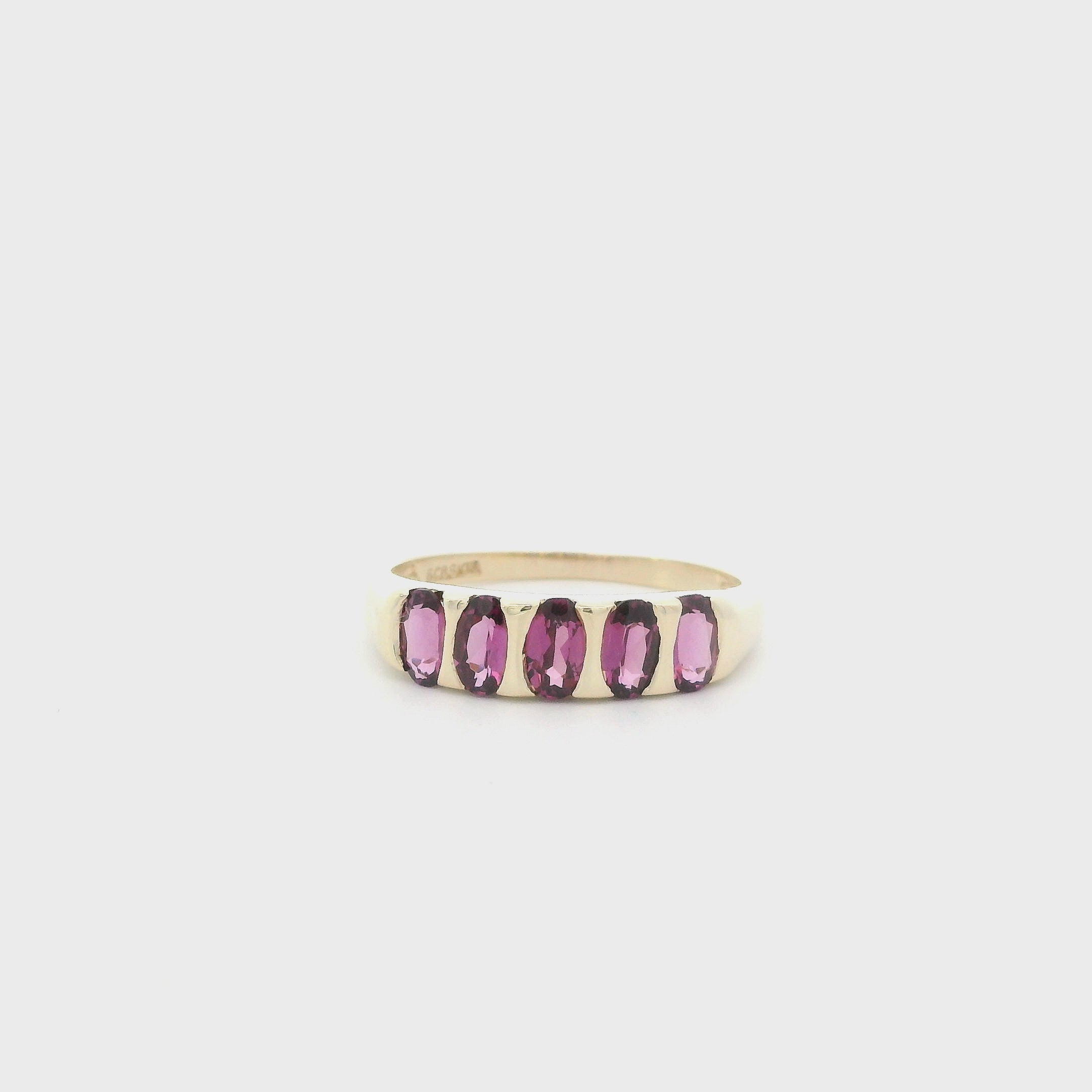 10K Yellow Gold Pink Tourmaline Womens Ring