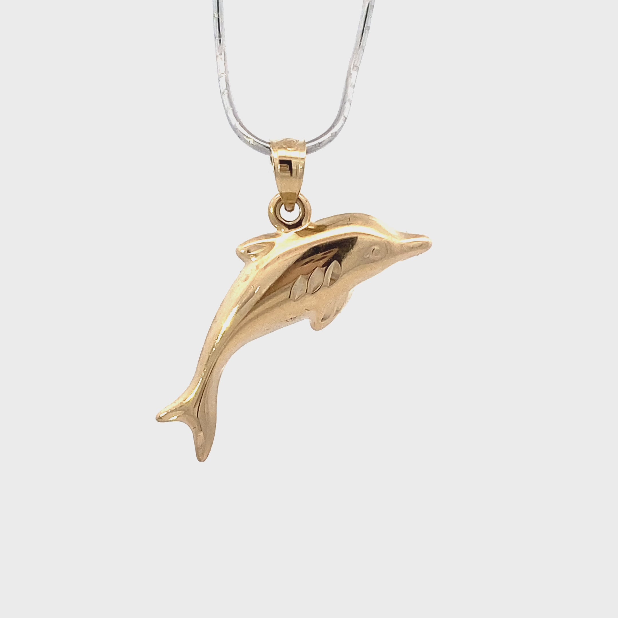 14K Yellow Gold Dolphin Pendant