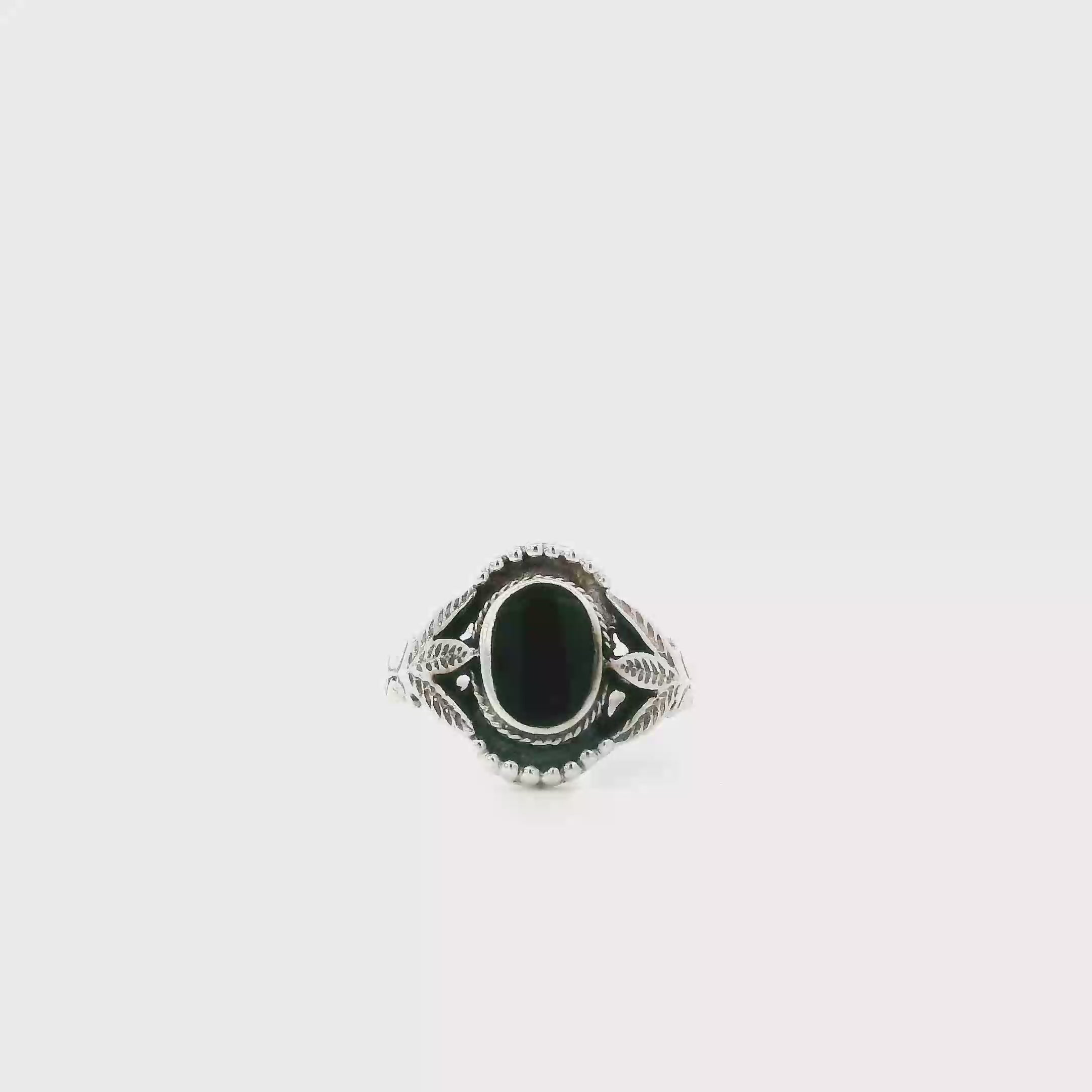 Norwegian Design Sterling Silver Black Onyx Ring