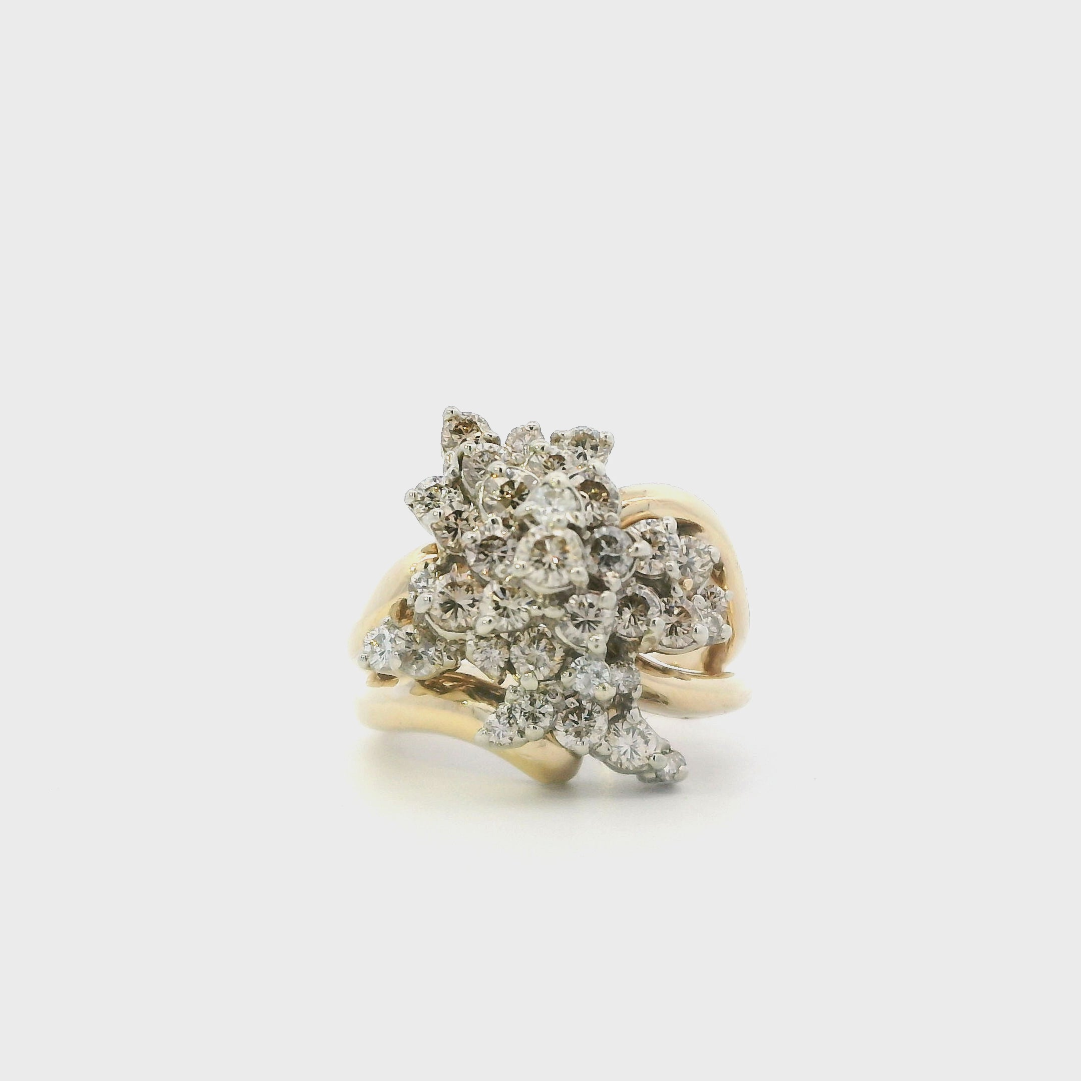 14K Yellow Gold Diamond Women's Ring - 1.61ct