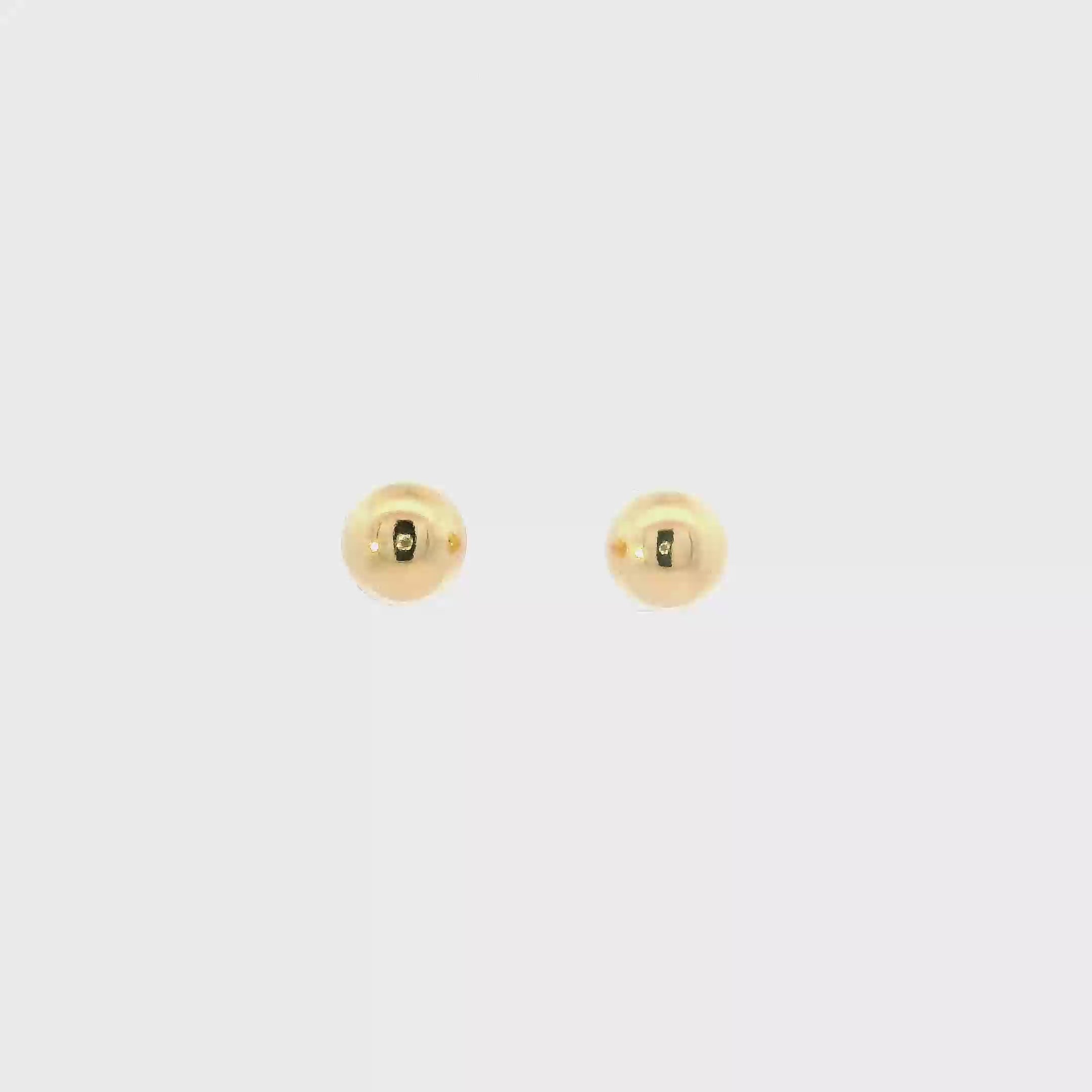 18K Yellow Gold Ball Stud Earrings