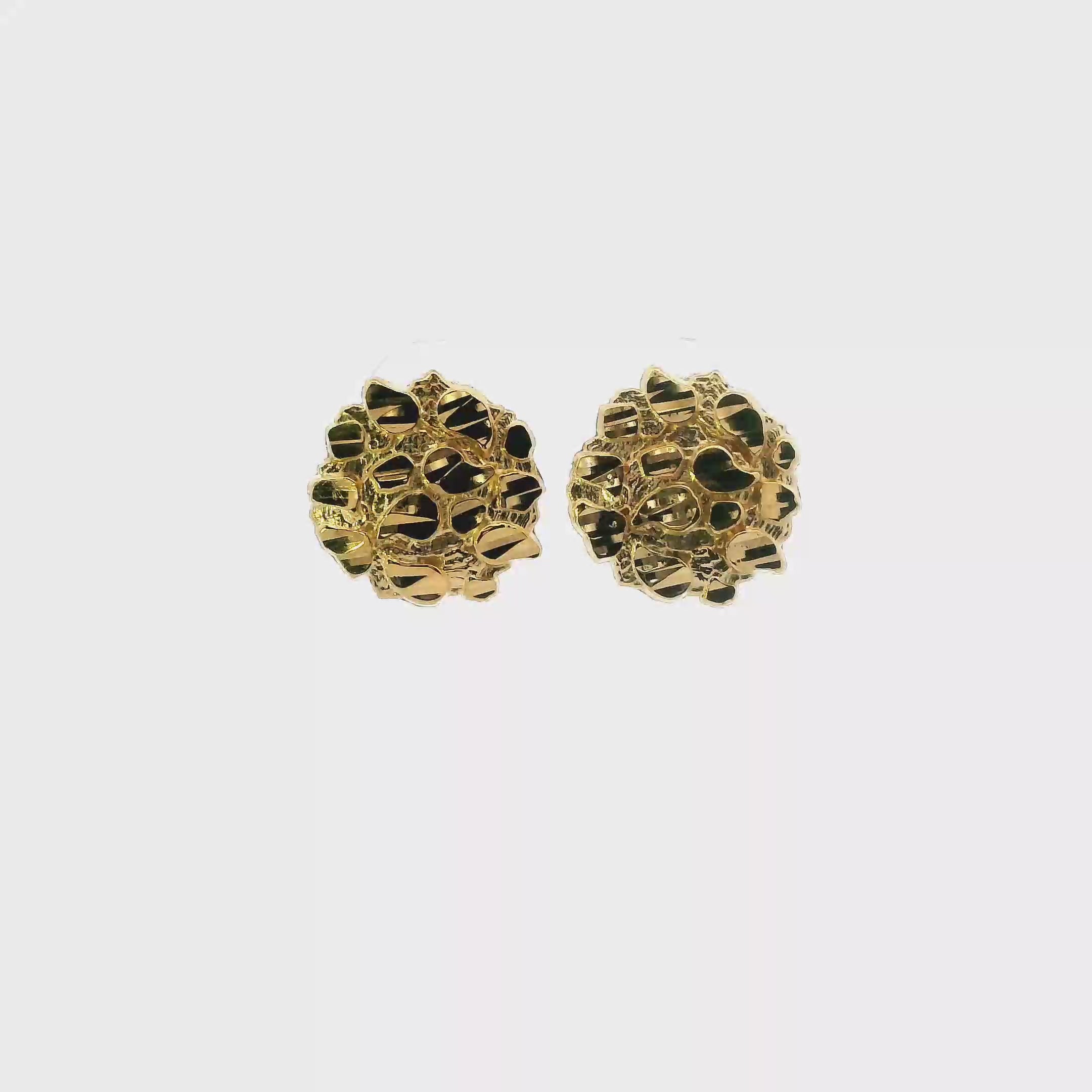 10K Yellow Gold Nugget Stud Earrings