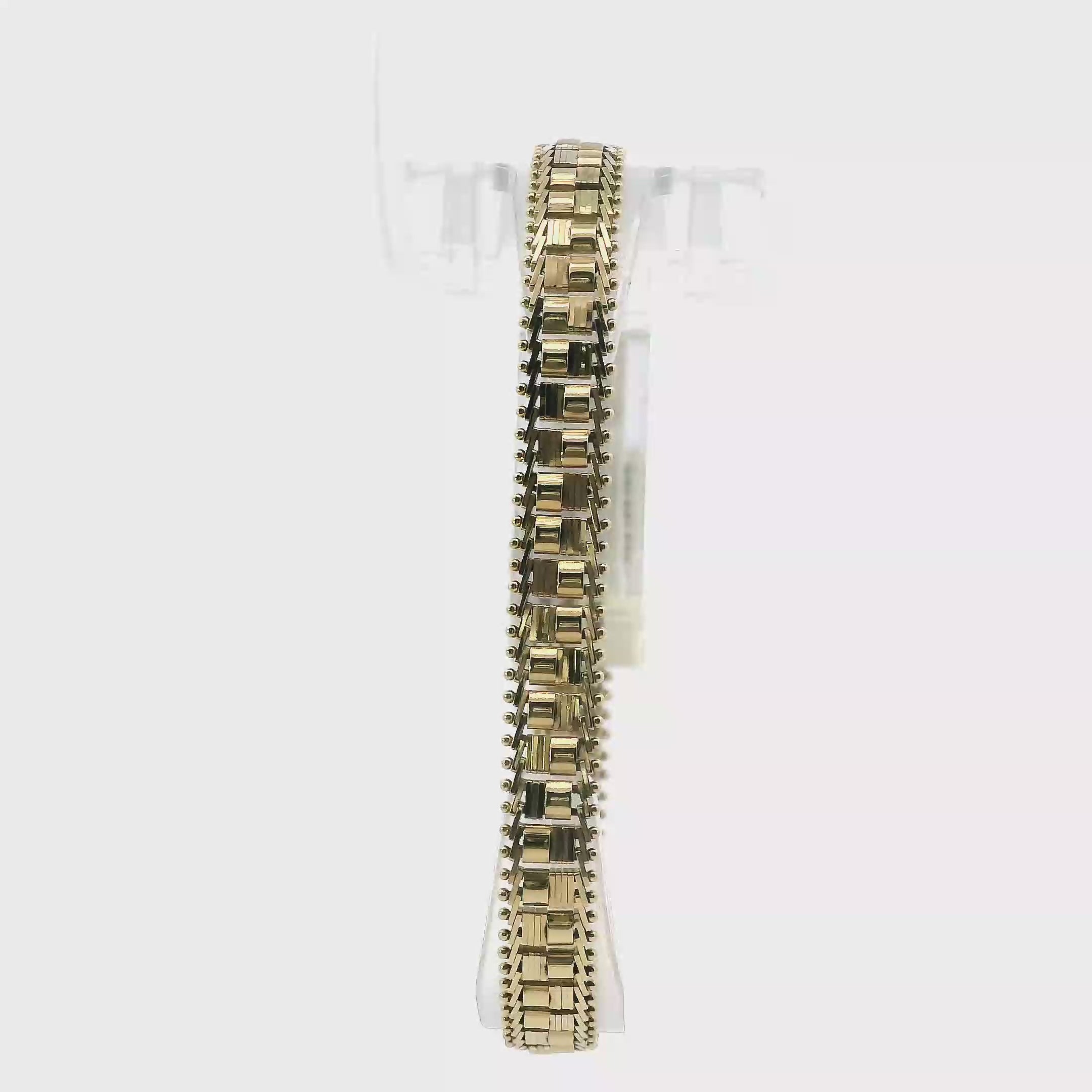 14K Yellow Gold Bar/Beaded Bracelet