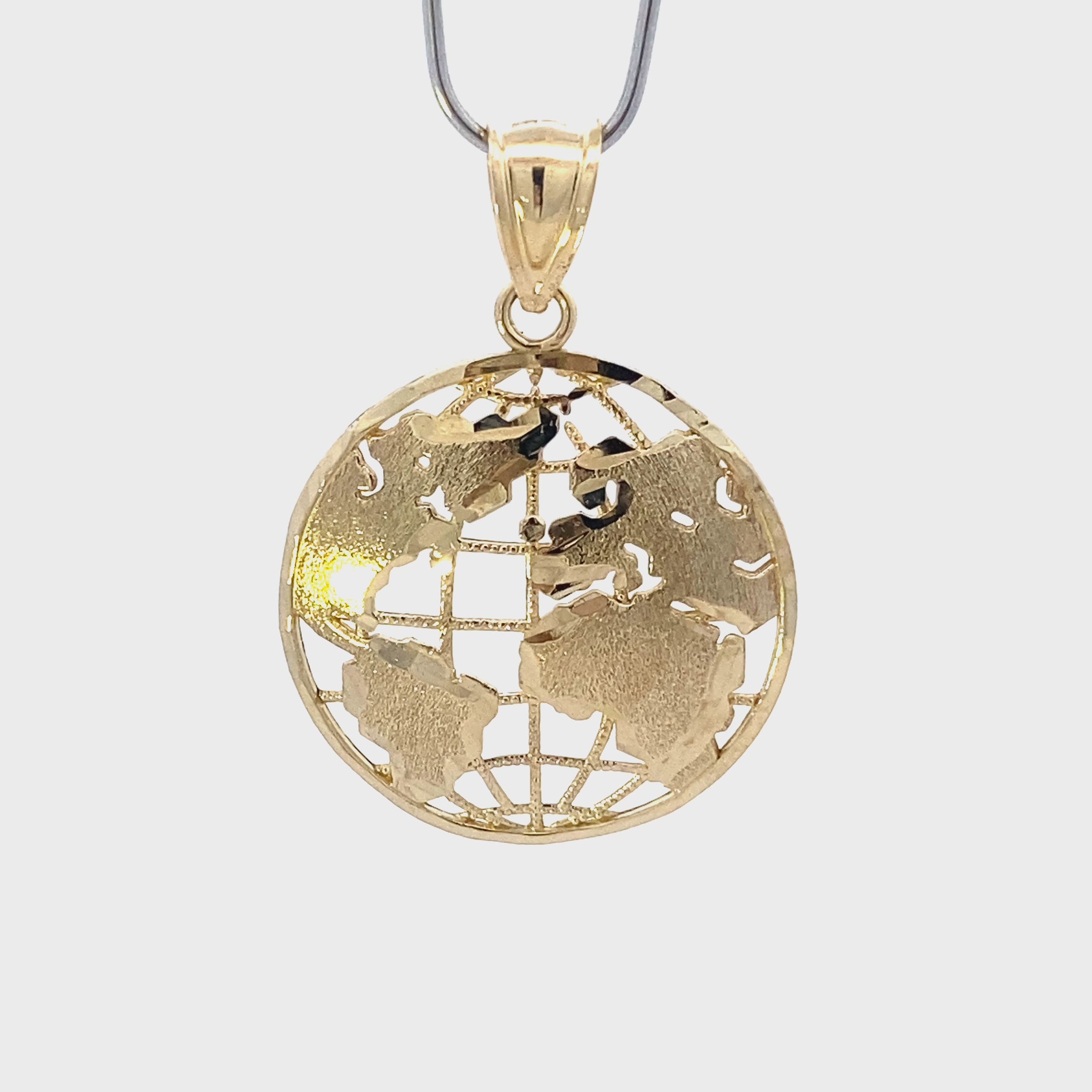 10K Yellow Gold Globe Pendant