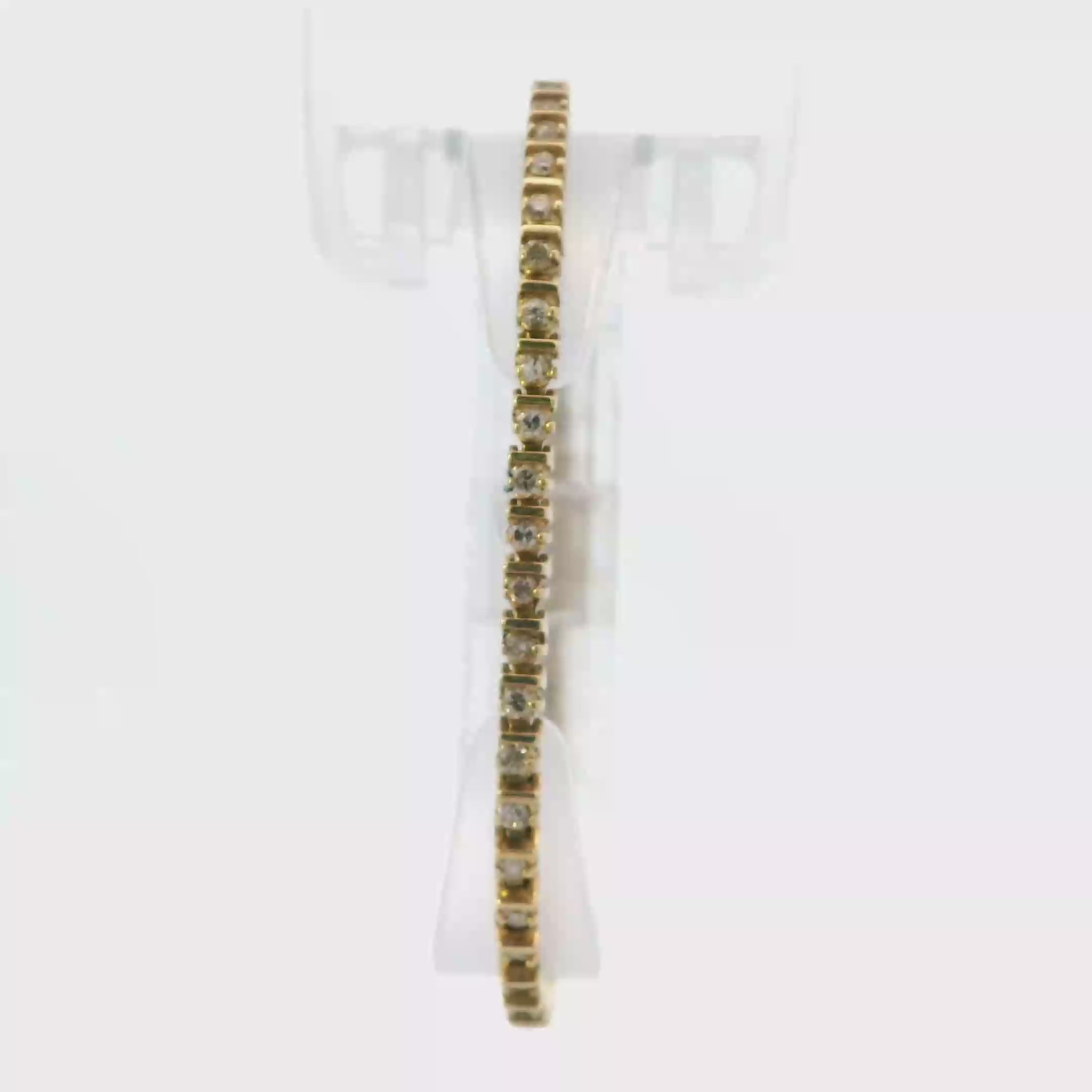 14K Yellow Gold Diamond Tennis Bracelet