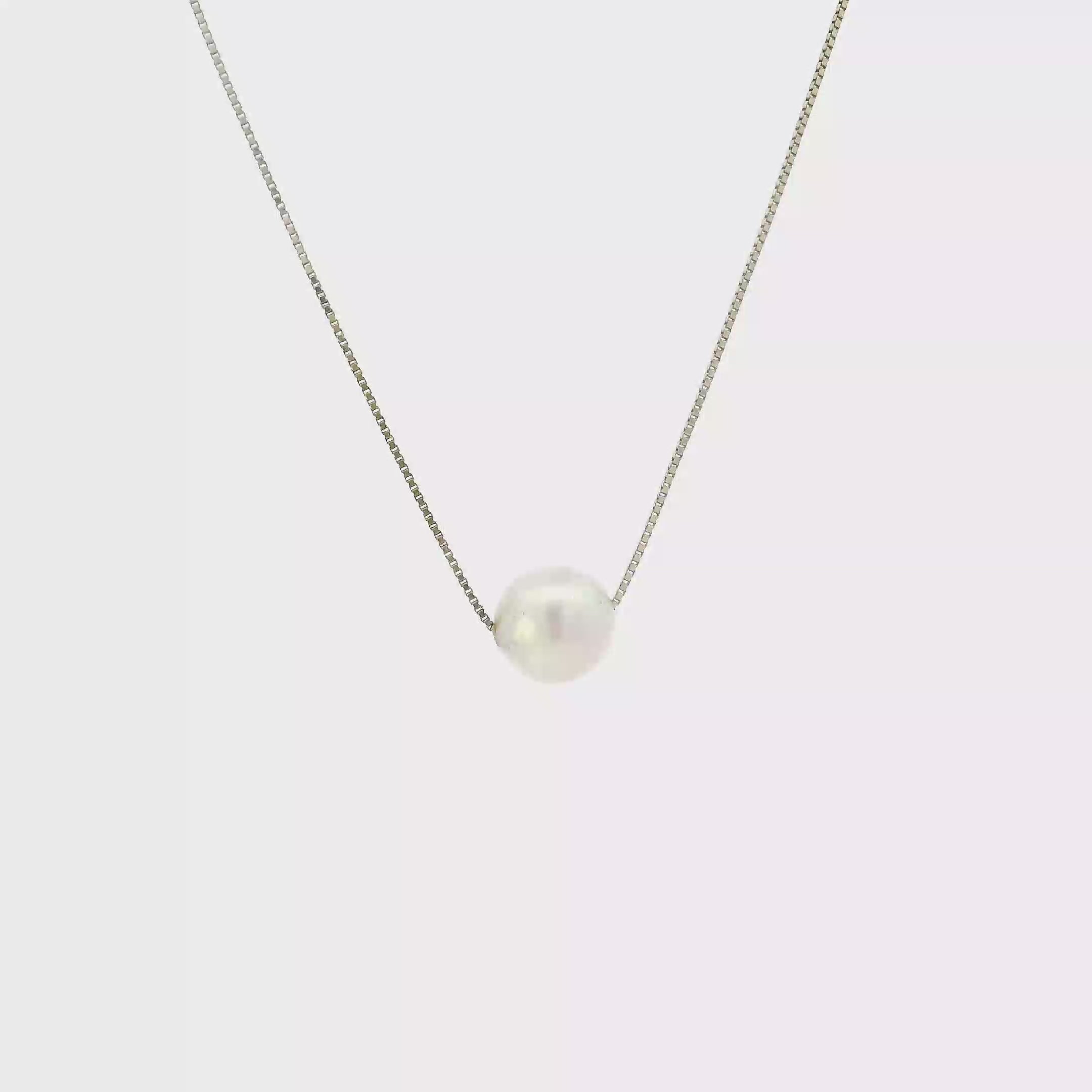 14K Yellow Gold Pearl Pendant & 17