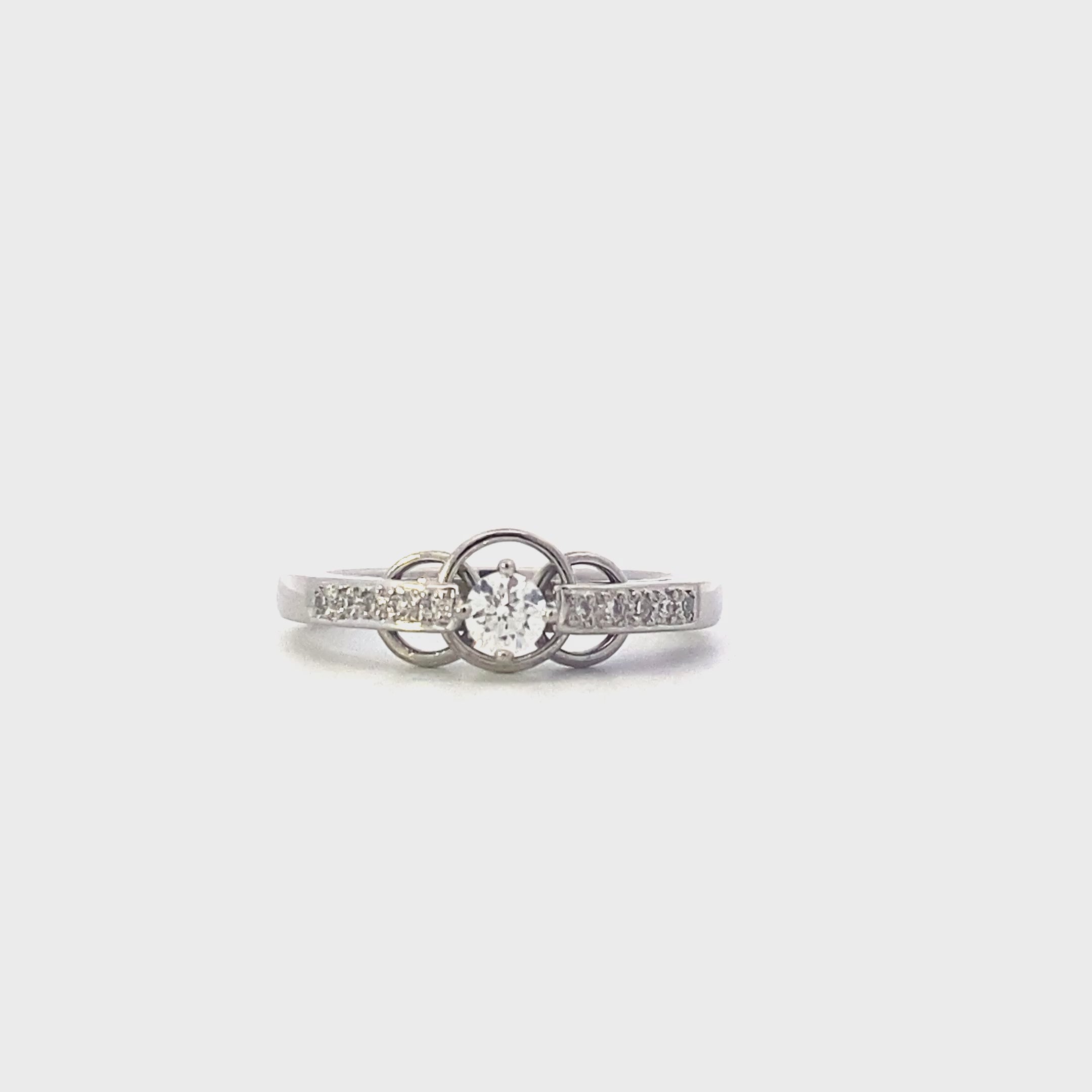 Palladium &Diamond Womens Ring - 0.26ct