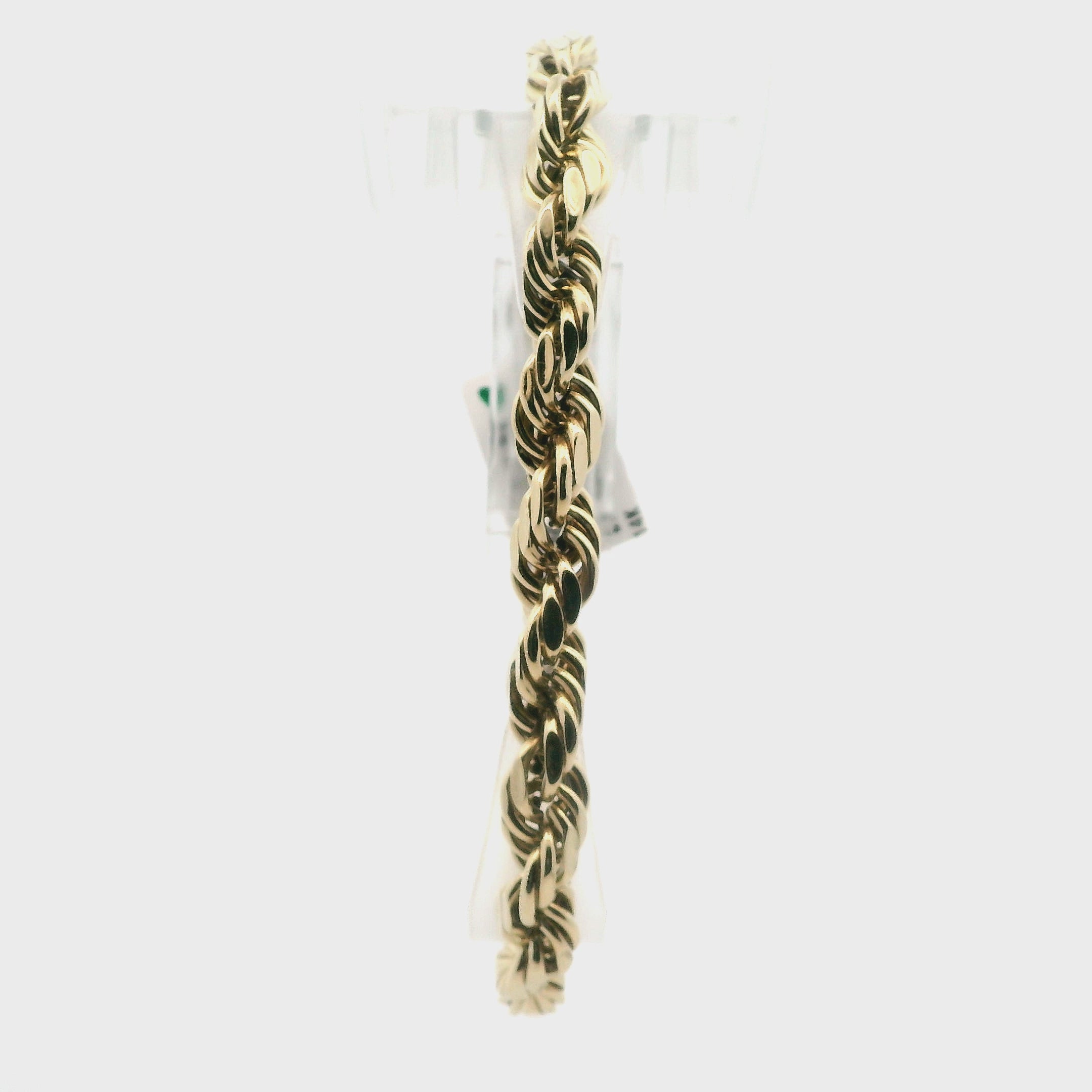 10K Yellow Gold Hollow Rope Chain Bracelet