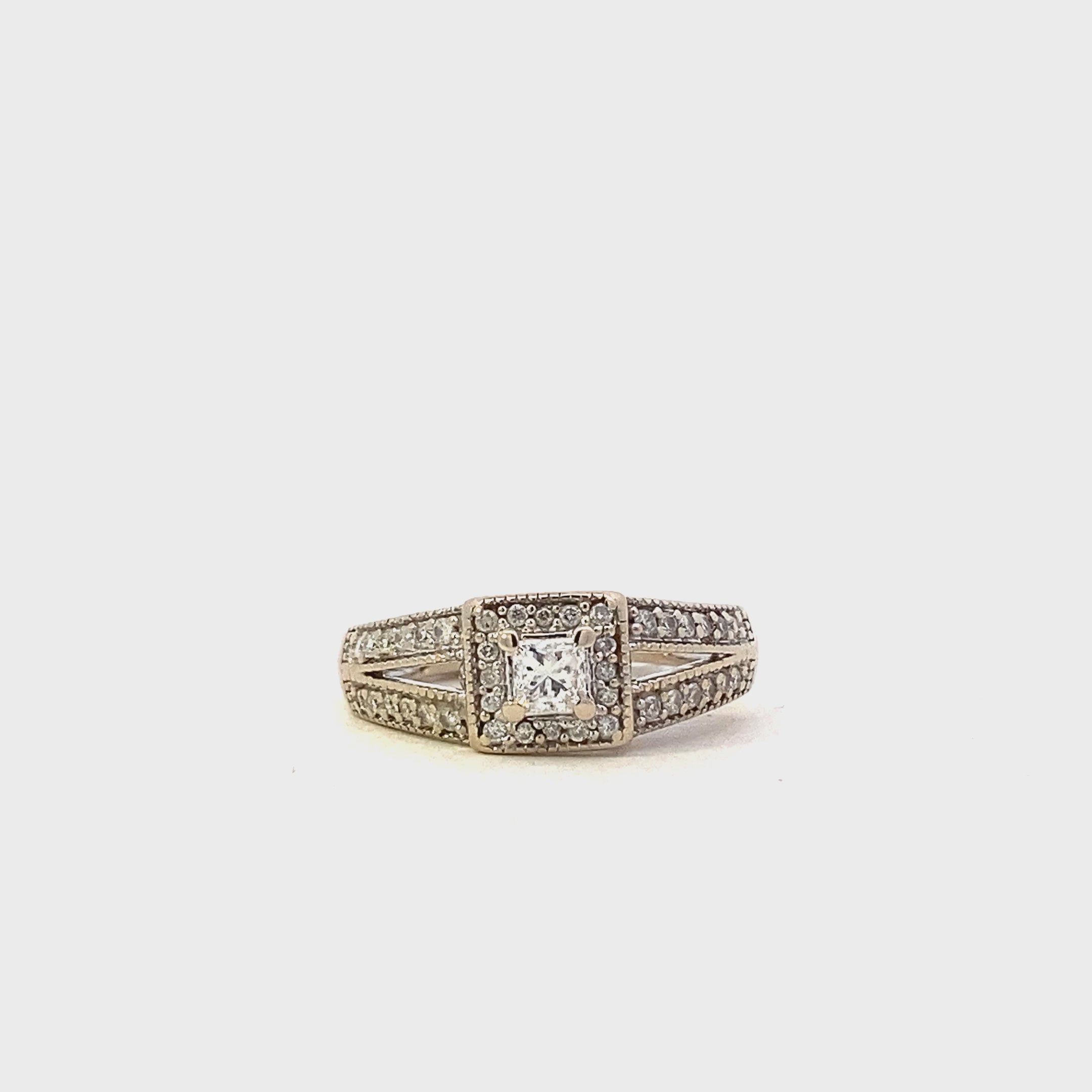 10K White Gold Women's Diamond Ring - 0.36ct