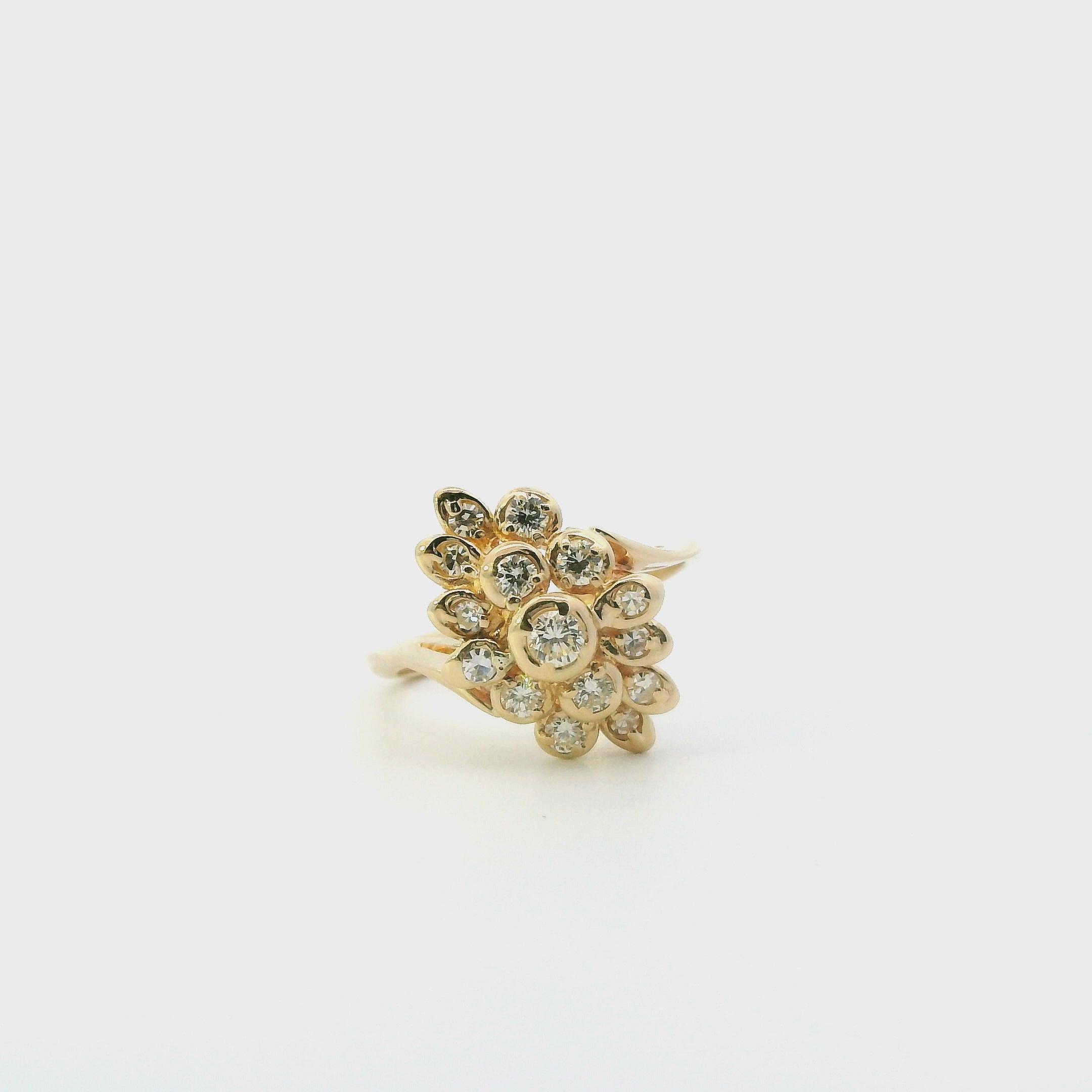 14K Yellow Gold Diamond Womens Ring - 0.35ct