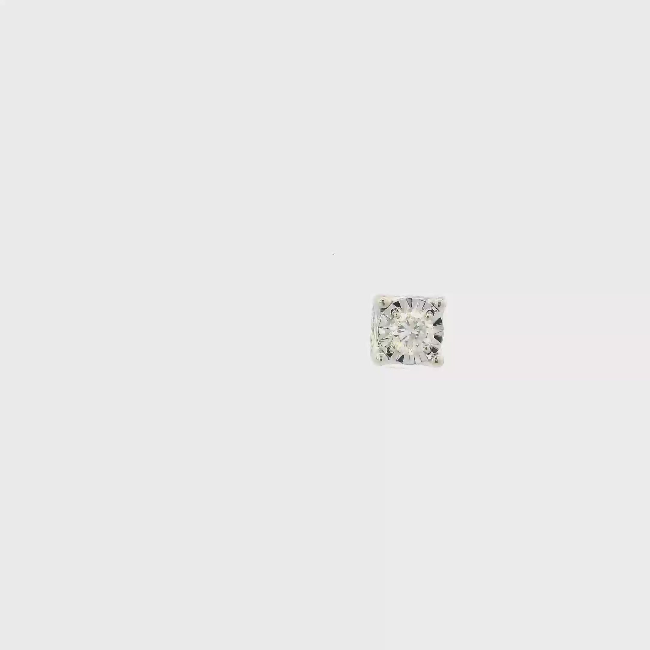 14K White Gold Diamond Single Stud Earring - 0.88ct