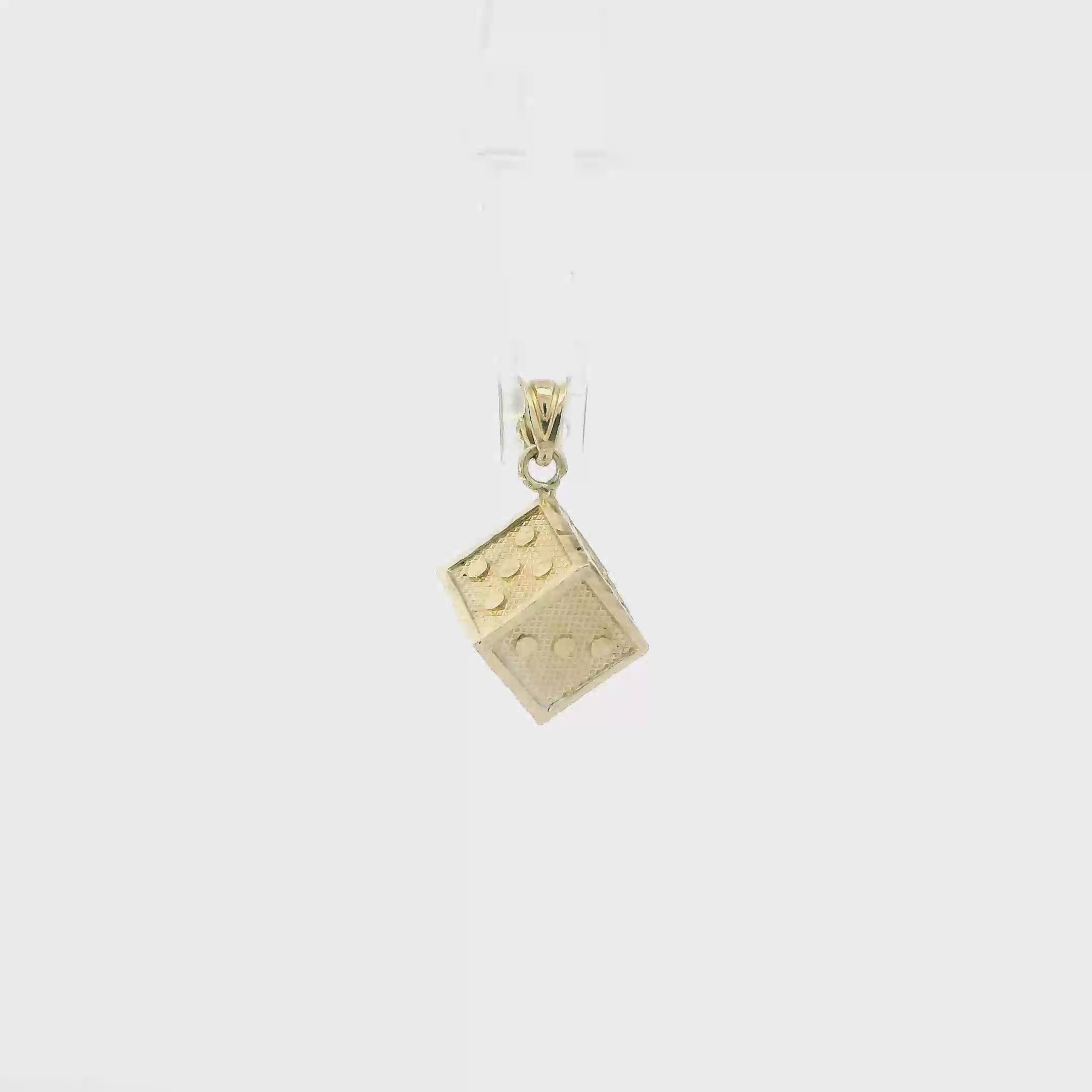 10K Yellow Gold Dice Pendant