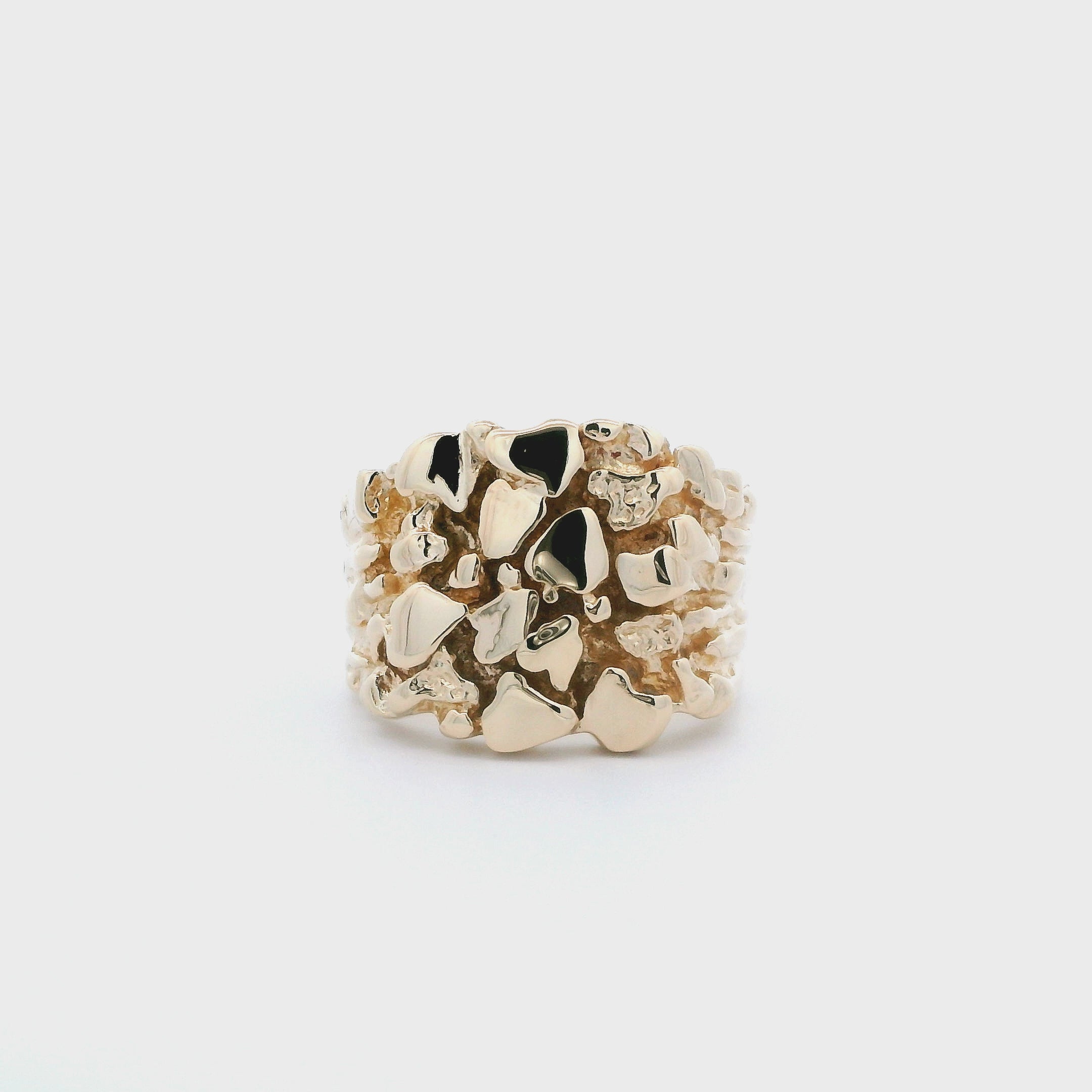 14K Yellow Gold Square Nugget Ring