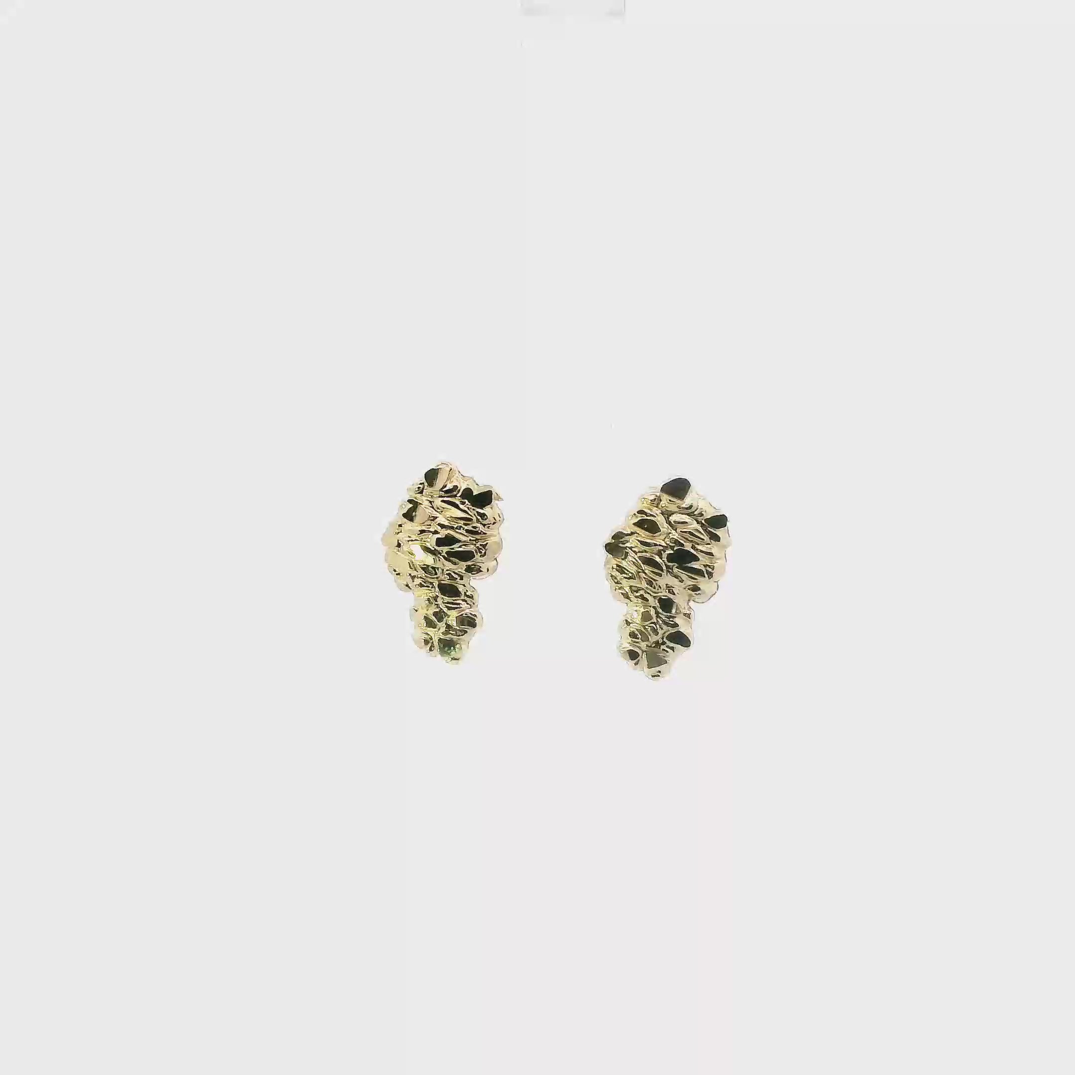 10K Yellow Gold Nugget Stud Earrings