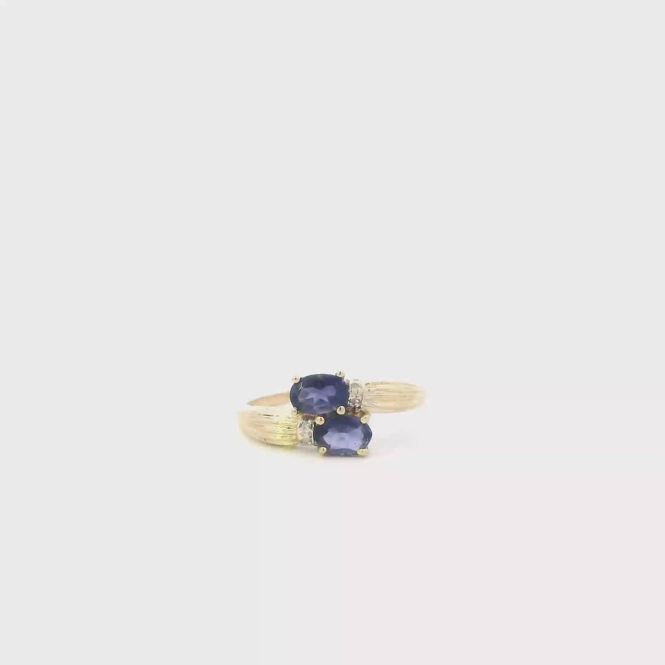 14K Yellow Gold Tanzanite & Diamond Women's Ring