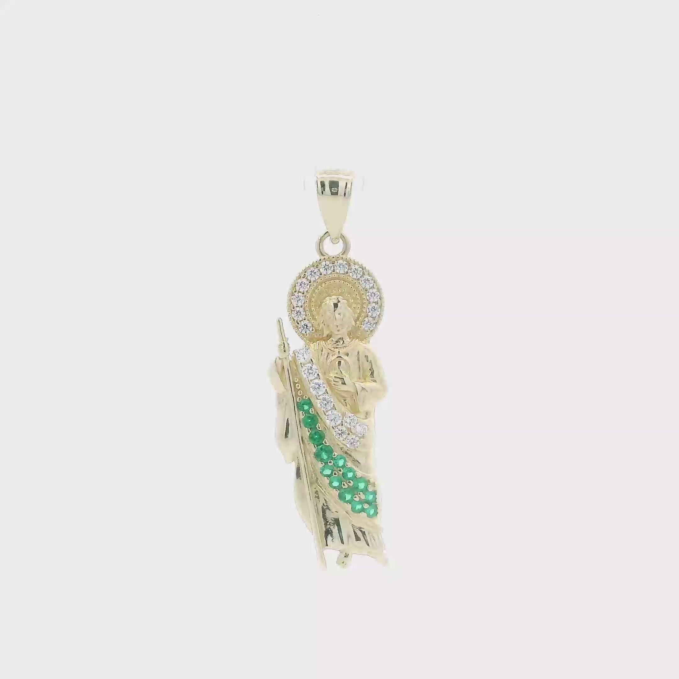 10K Yellow Gold Religious Standing Figure Pendant