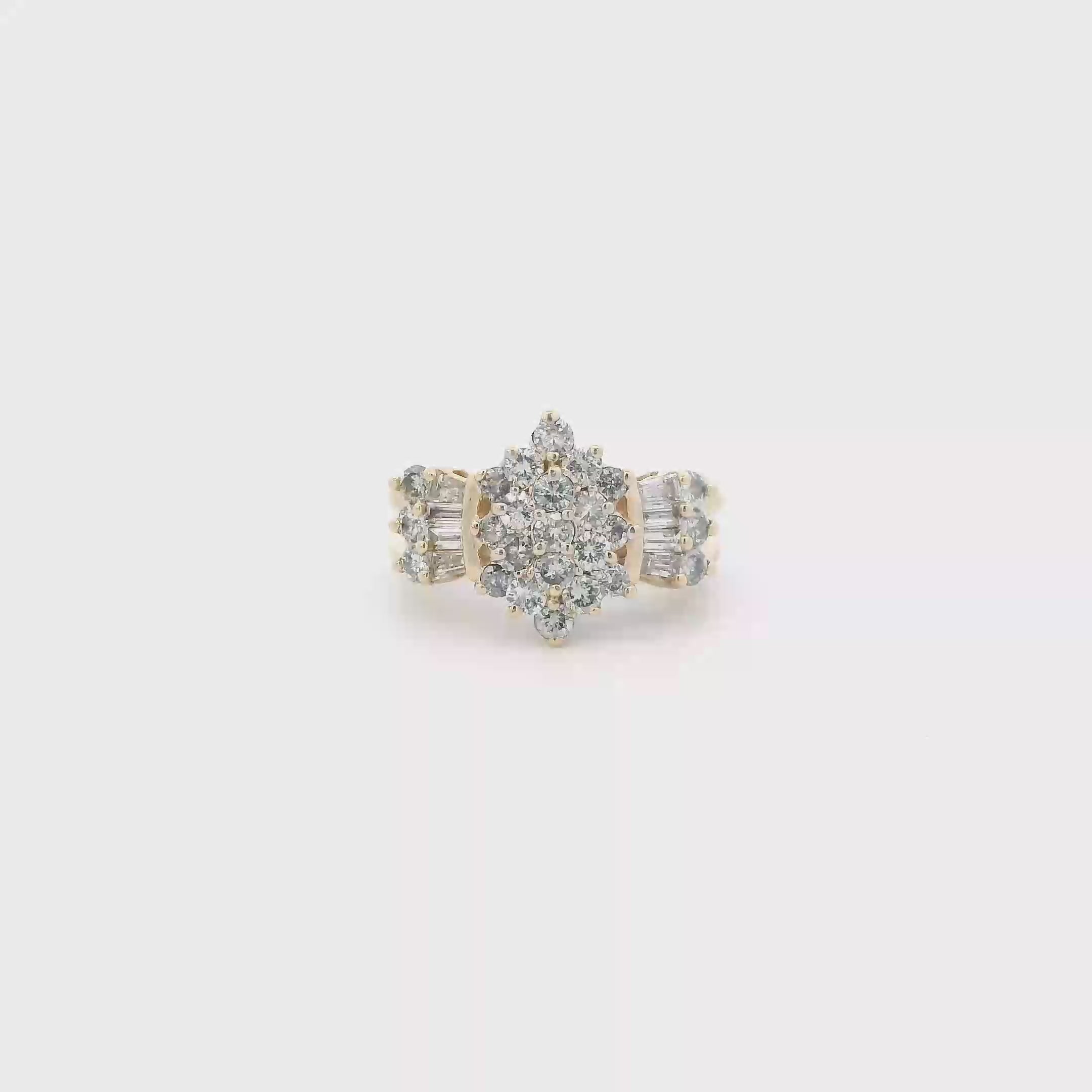 14K Yellow Gold Women's Diamond Ring - 1.50ct