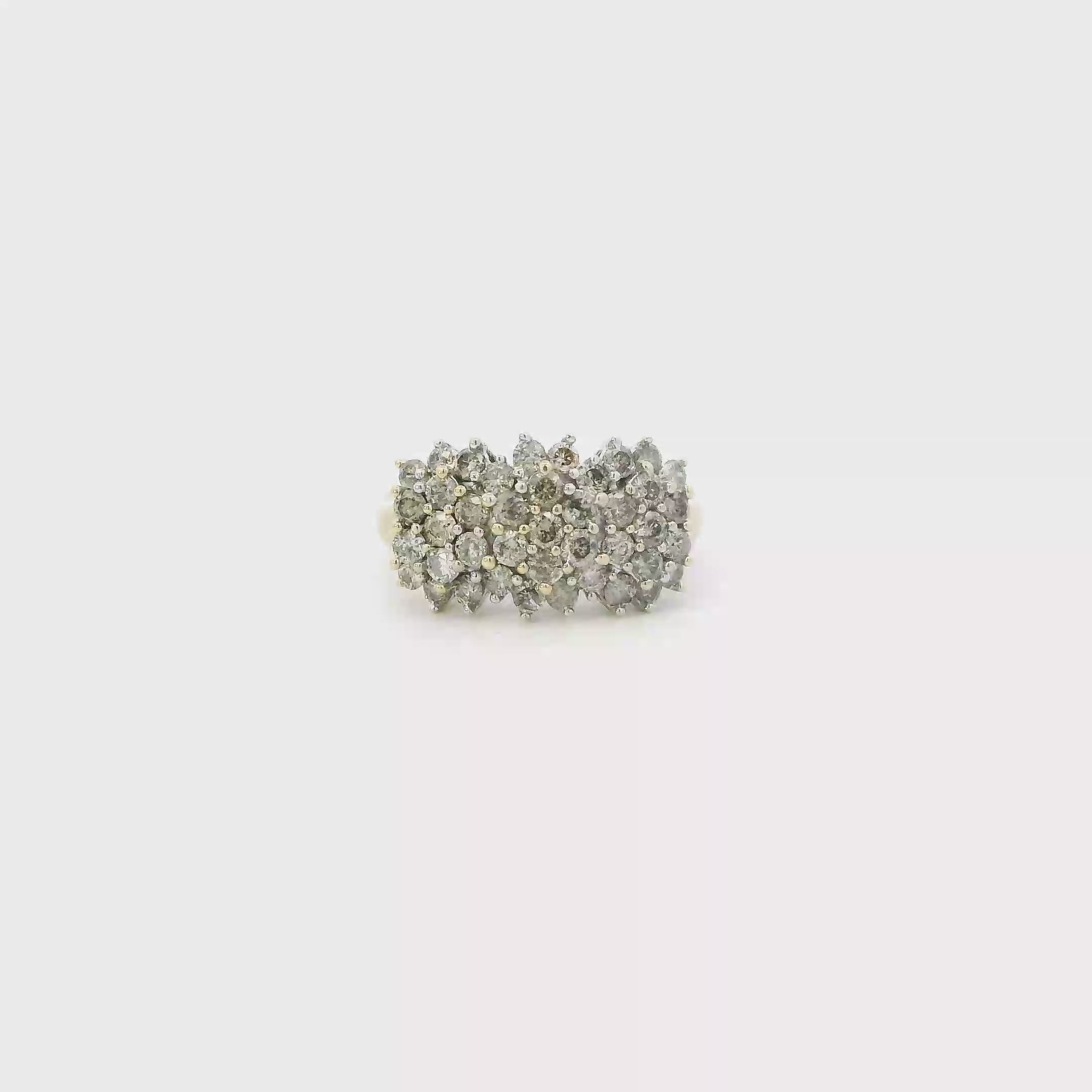 10K Yellow Gold Diamond Womens Ring - 1.64ct