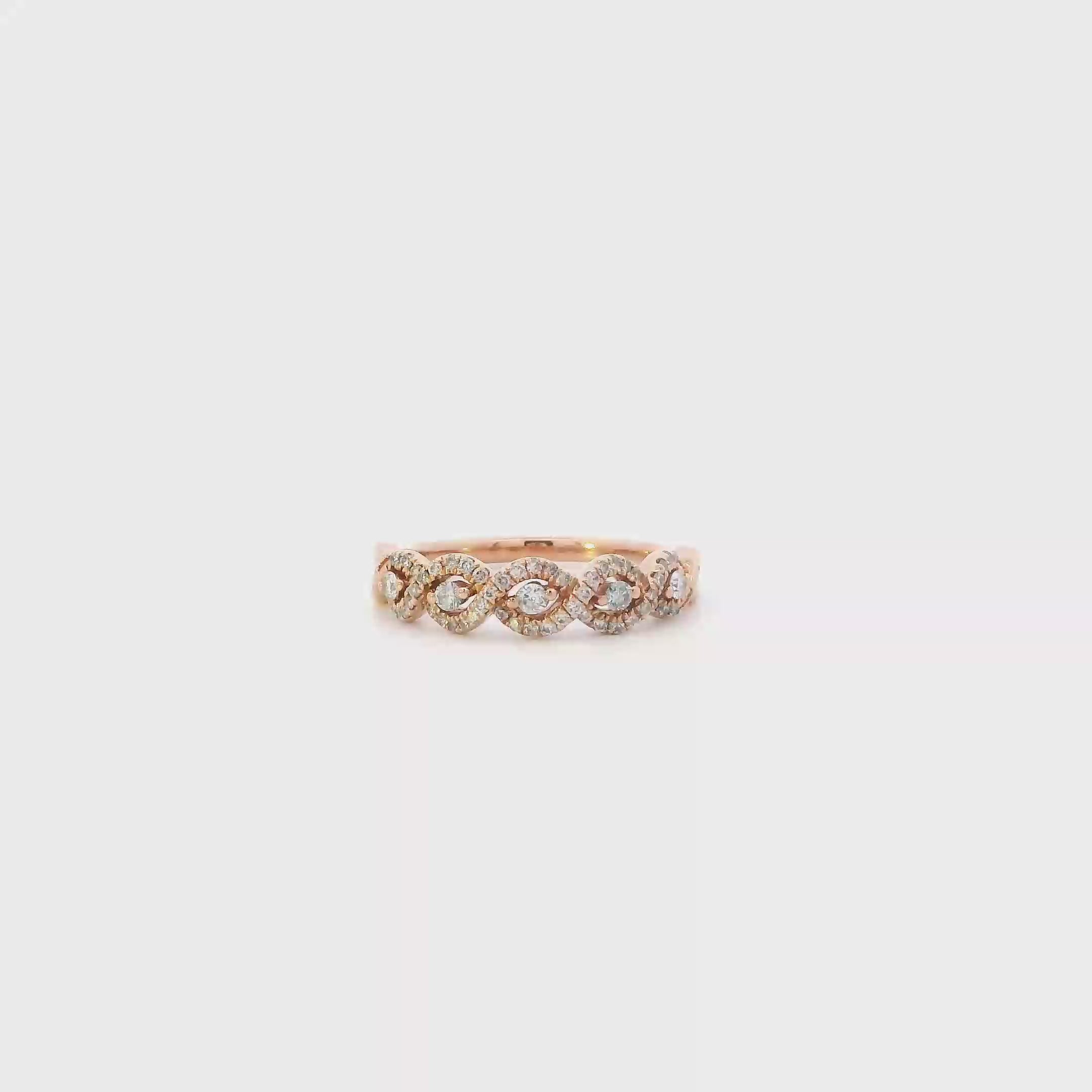 14K Rose Gold Diamond Womens Ring - 0.25ct