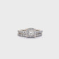14K White Gold Diamond Engagement & Wedding Ring Set - 1.32ct