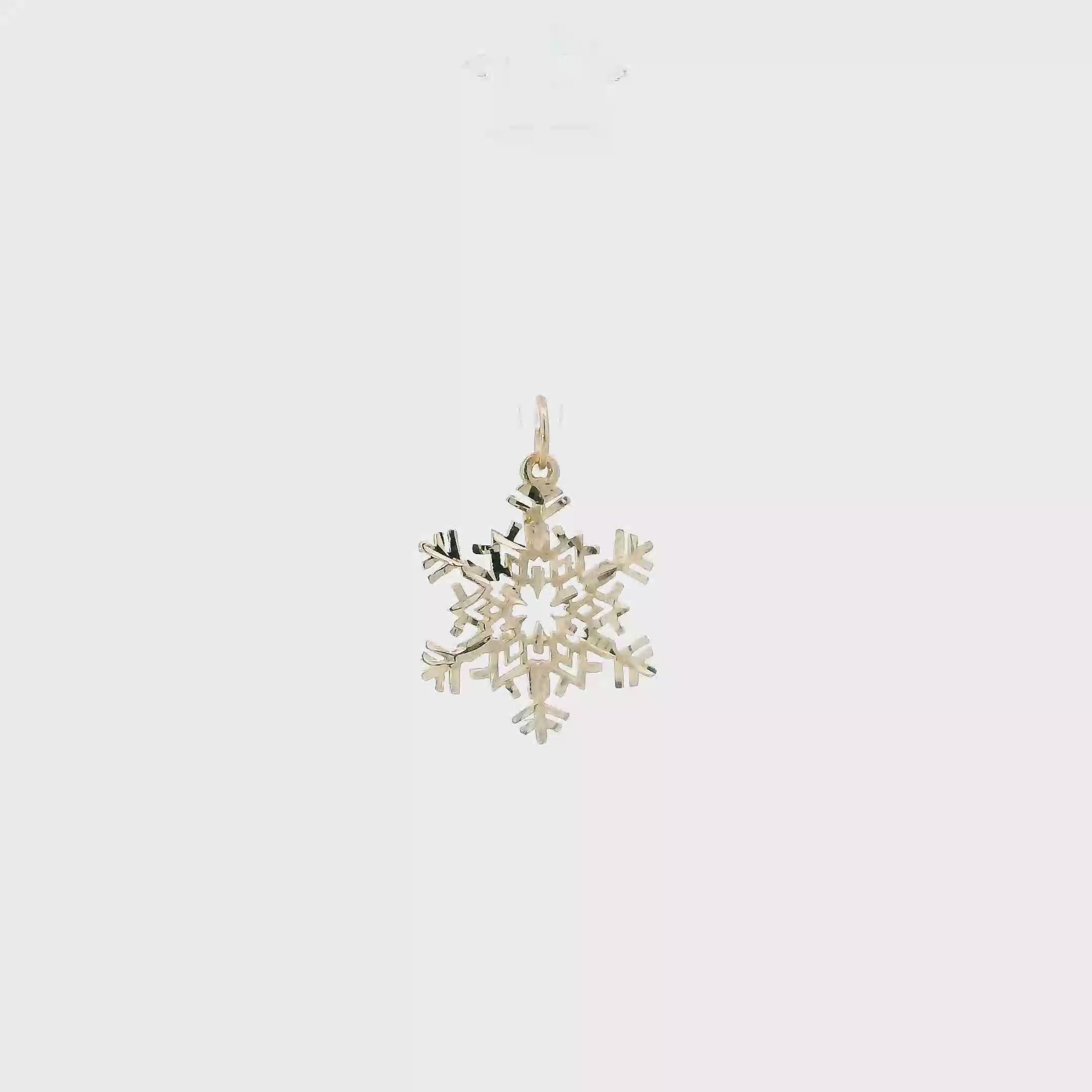14K Yellow Gold Snowflake Pendant