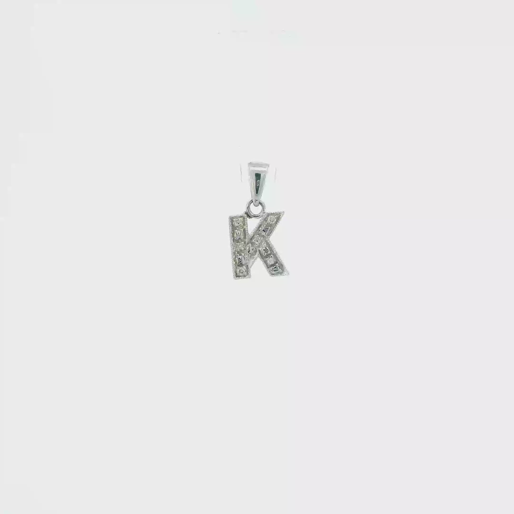 14K White Gold Letter 
