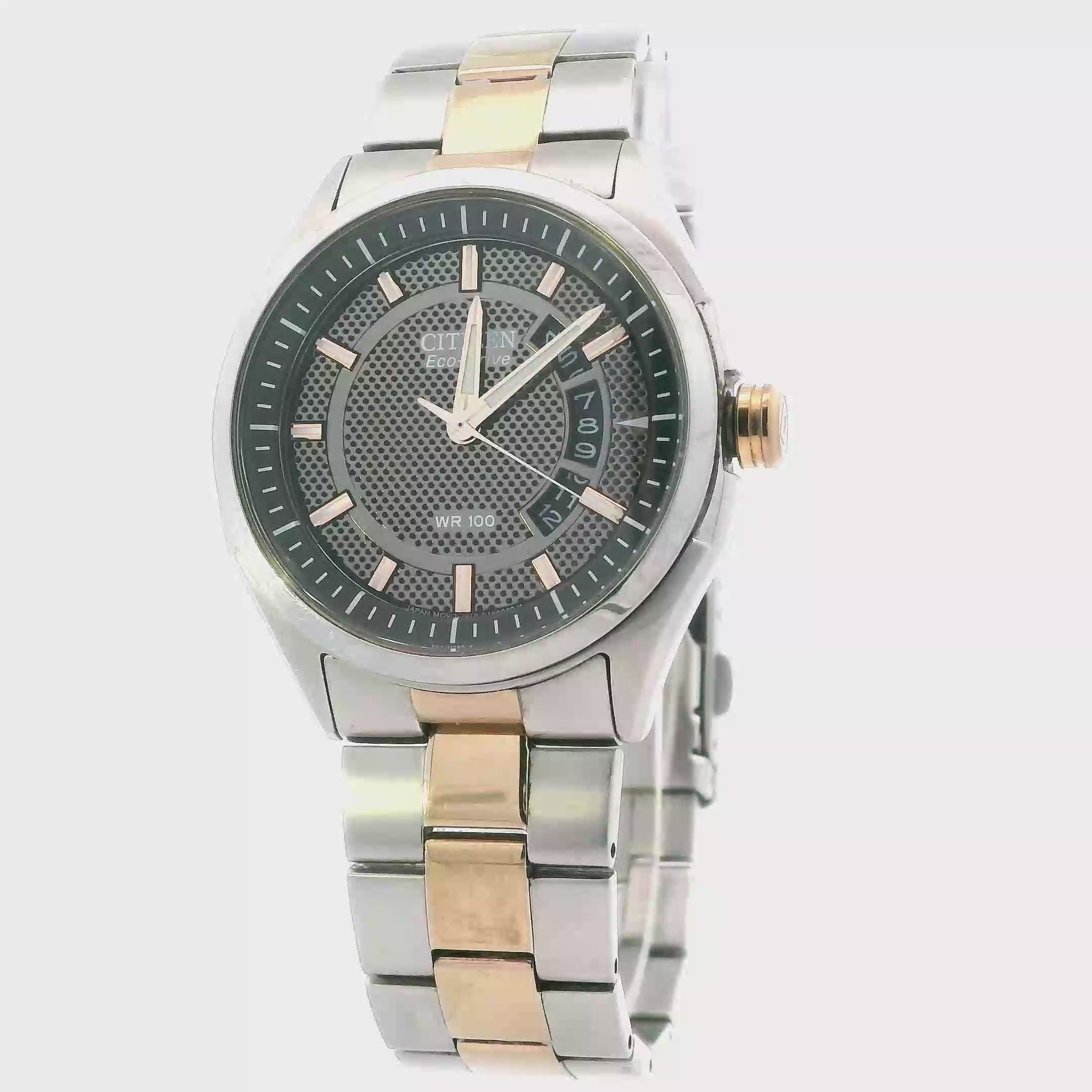 Citizen Eco-Drive Silver & Rose Gold Tone