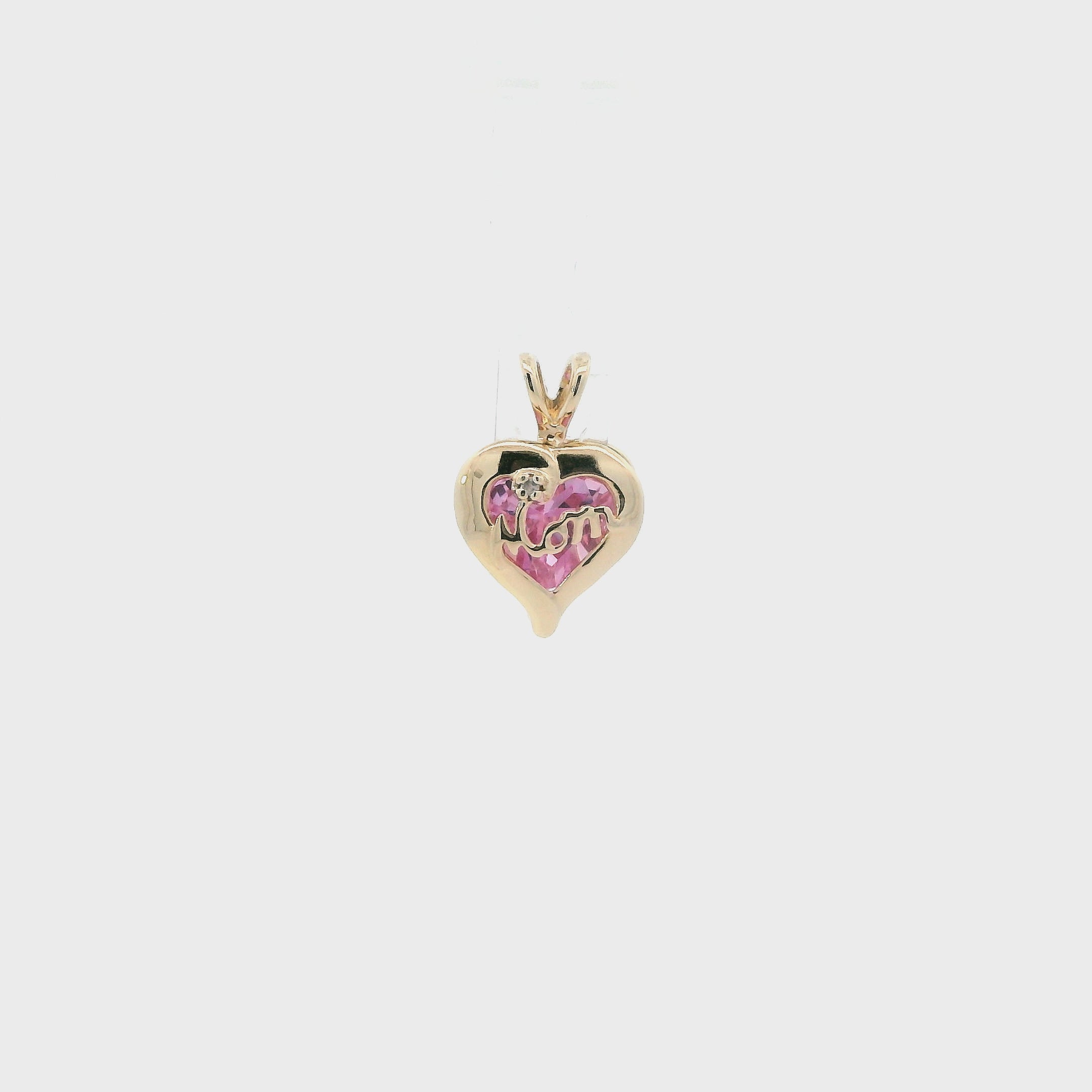 10K Yellow Gold Synthetic Pink Topaz 