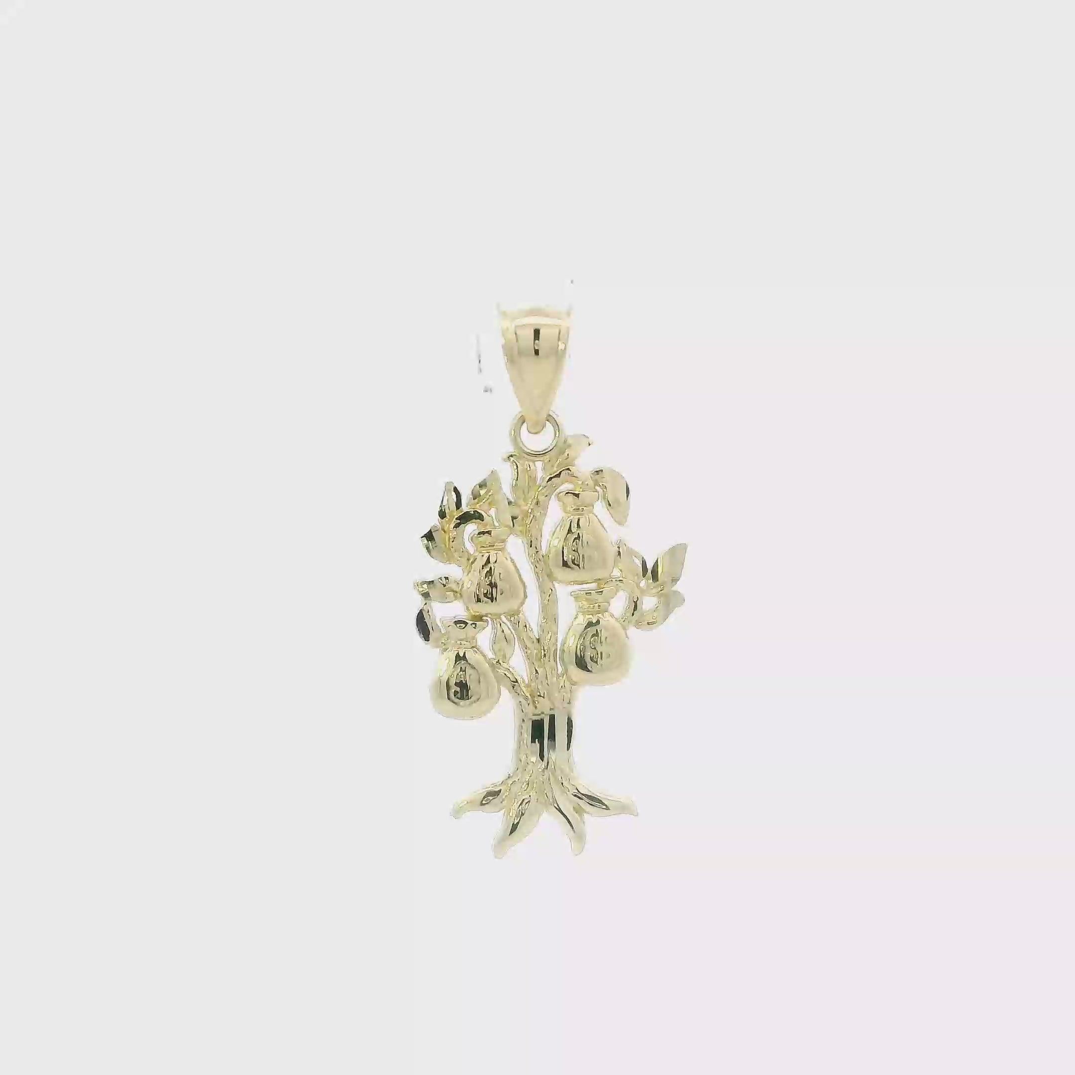 10K Yellow Gold Money Tree Pendant