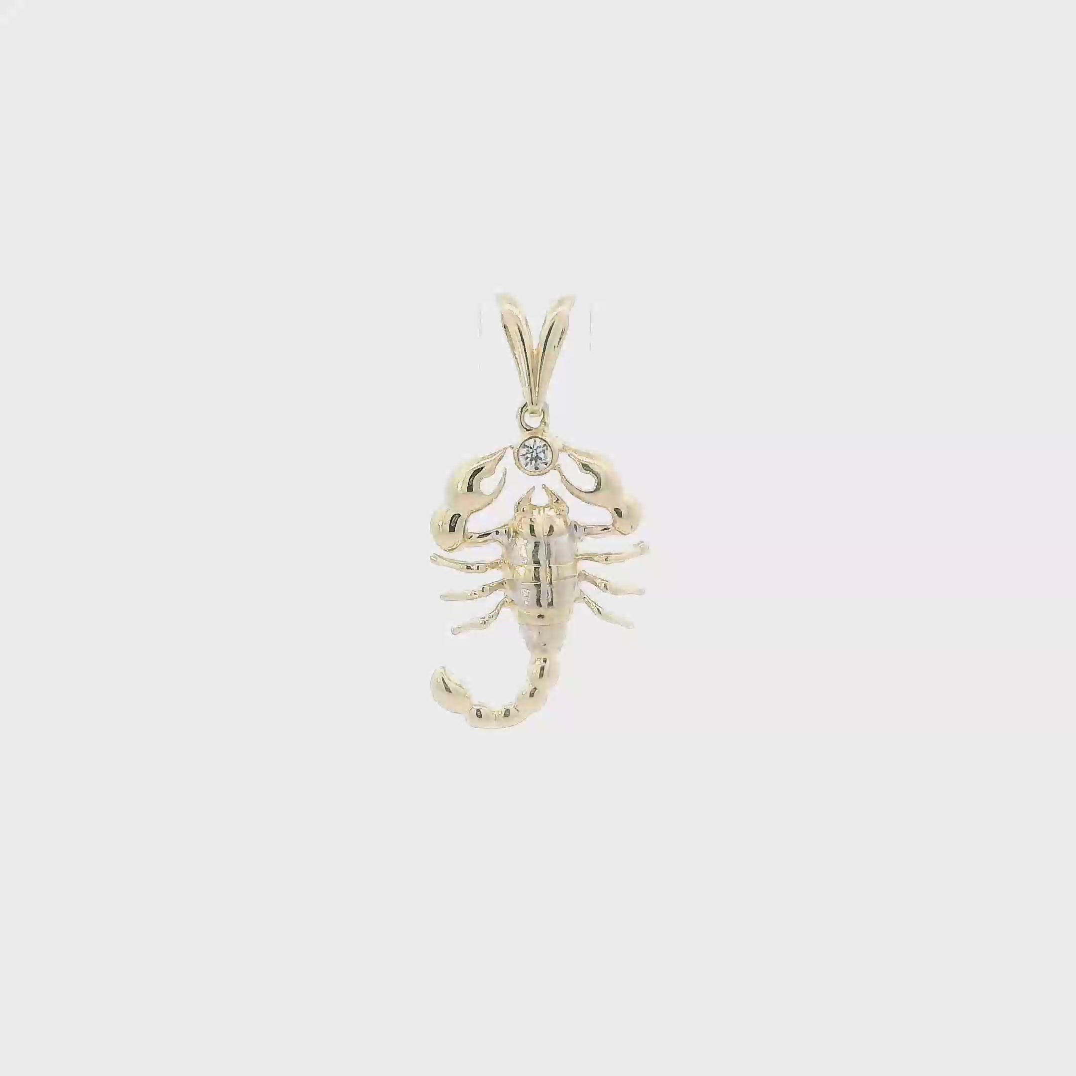 14K Yellow Gold Scorpion Pendant