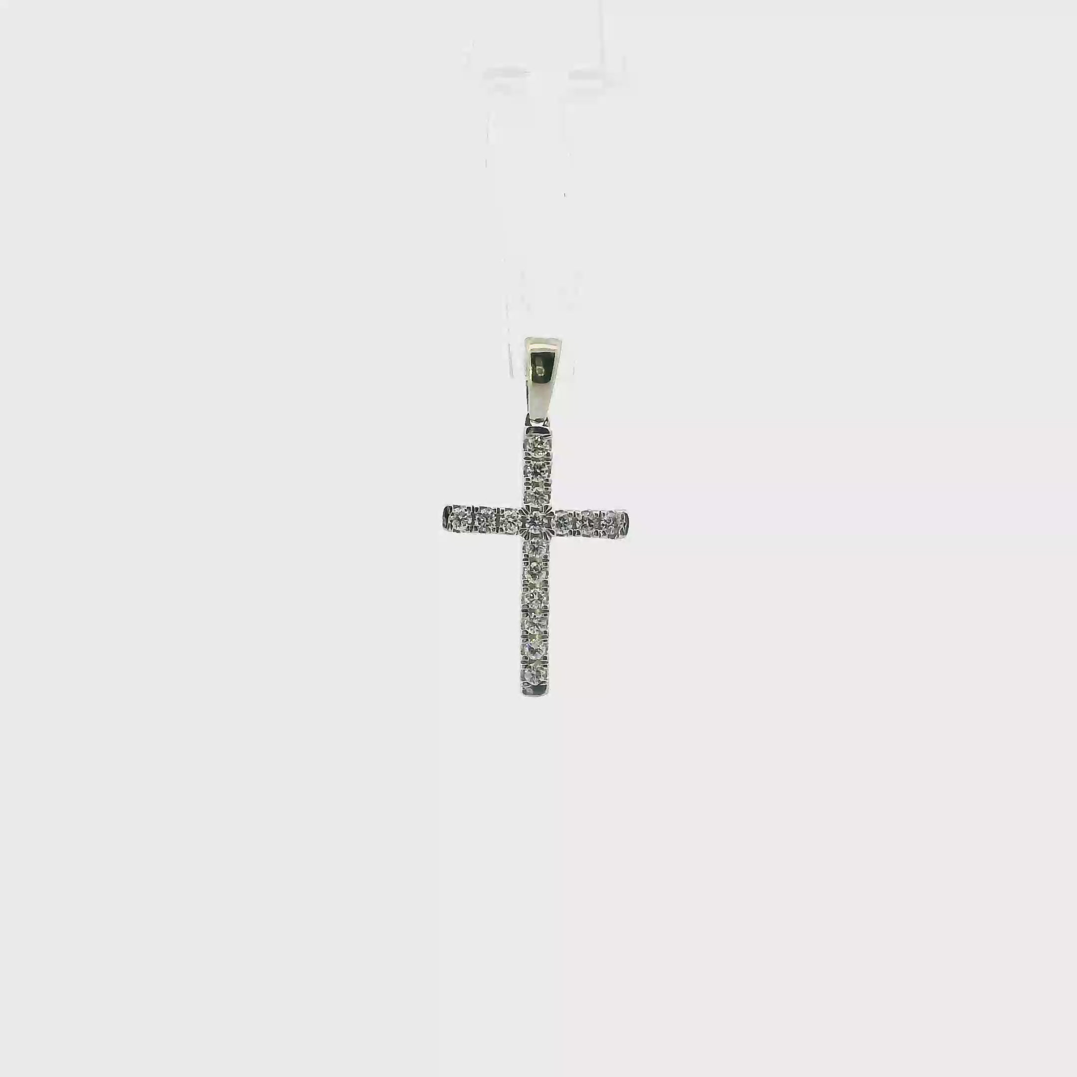 14K Yellow Gold Lab Grown Diamond Cross Pendant - 0.20ct