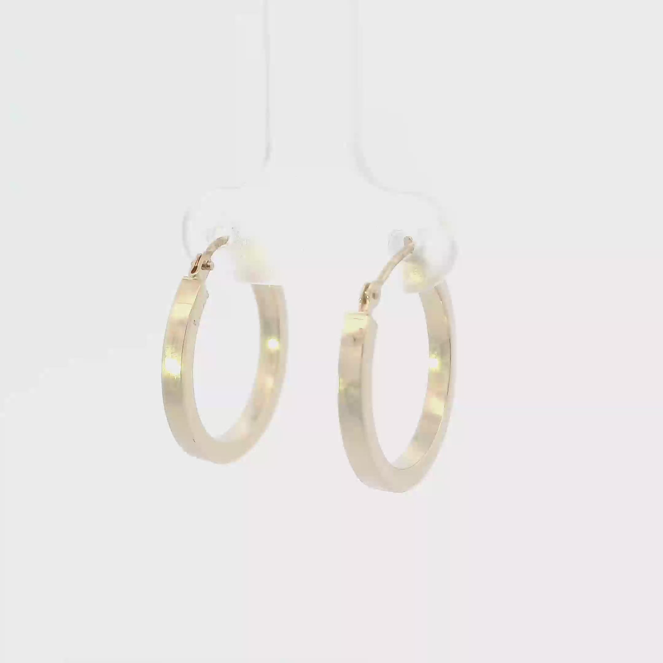 14K Yellow Gold Tube Hoop Earrings