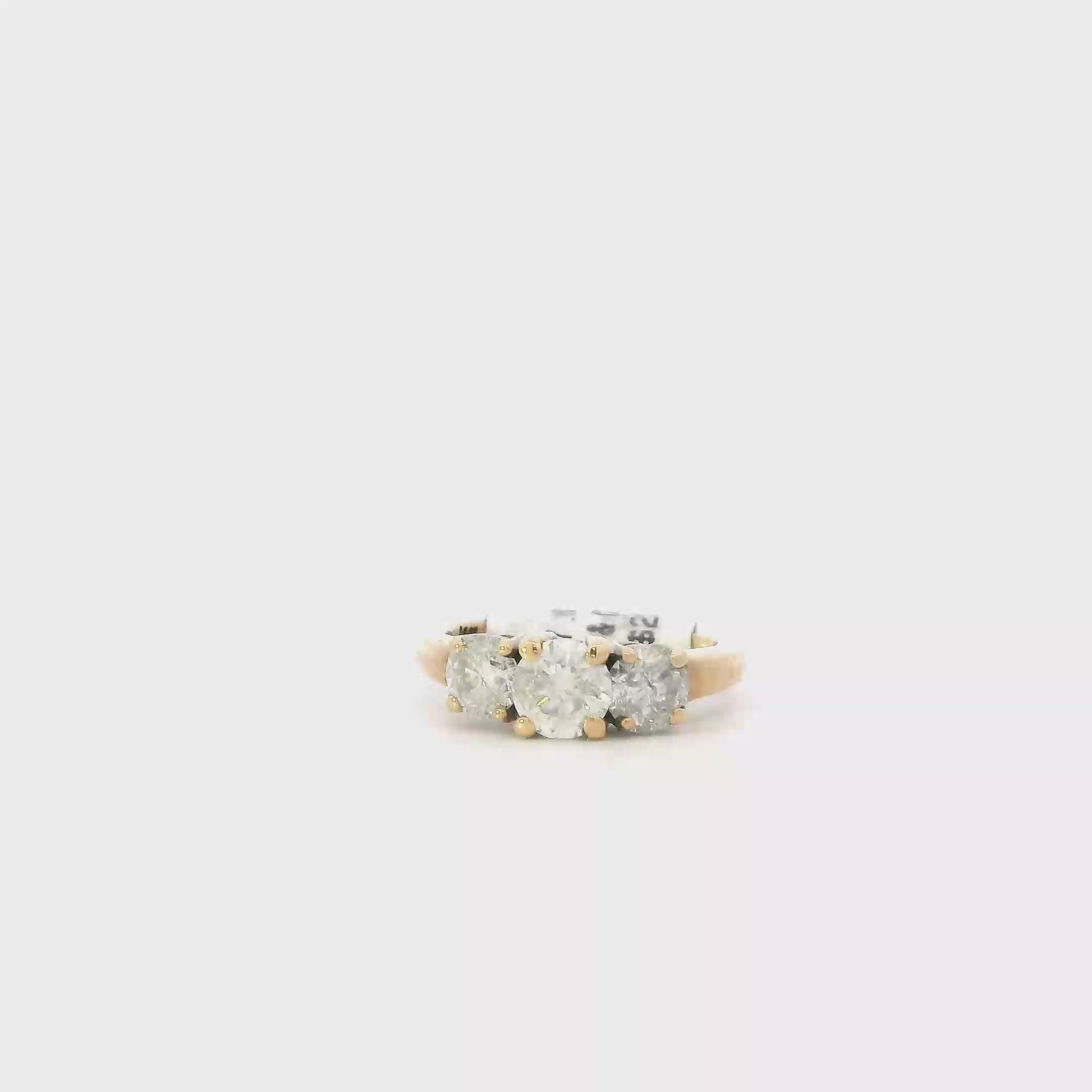 14K Yellow Gold Diamond Women's Ring -1.39ct