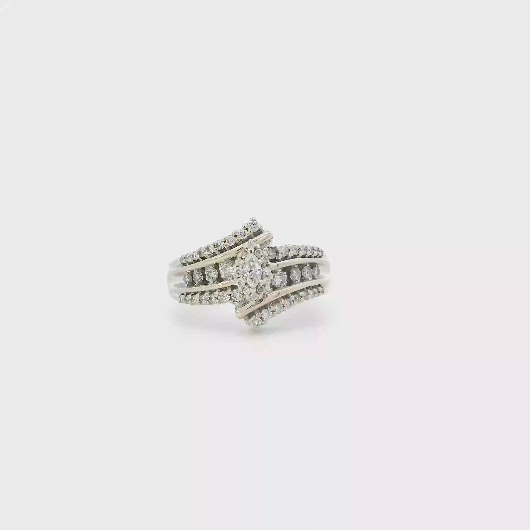 14K White Gold Diamond Womens Ring - 0.46ct