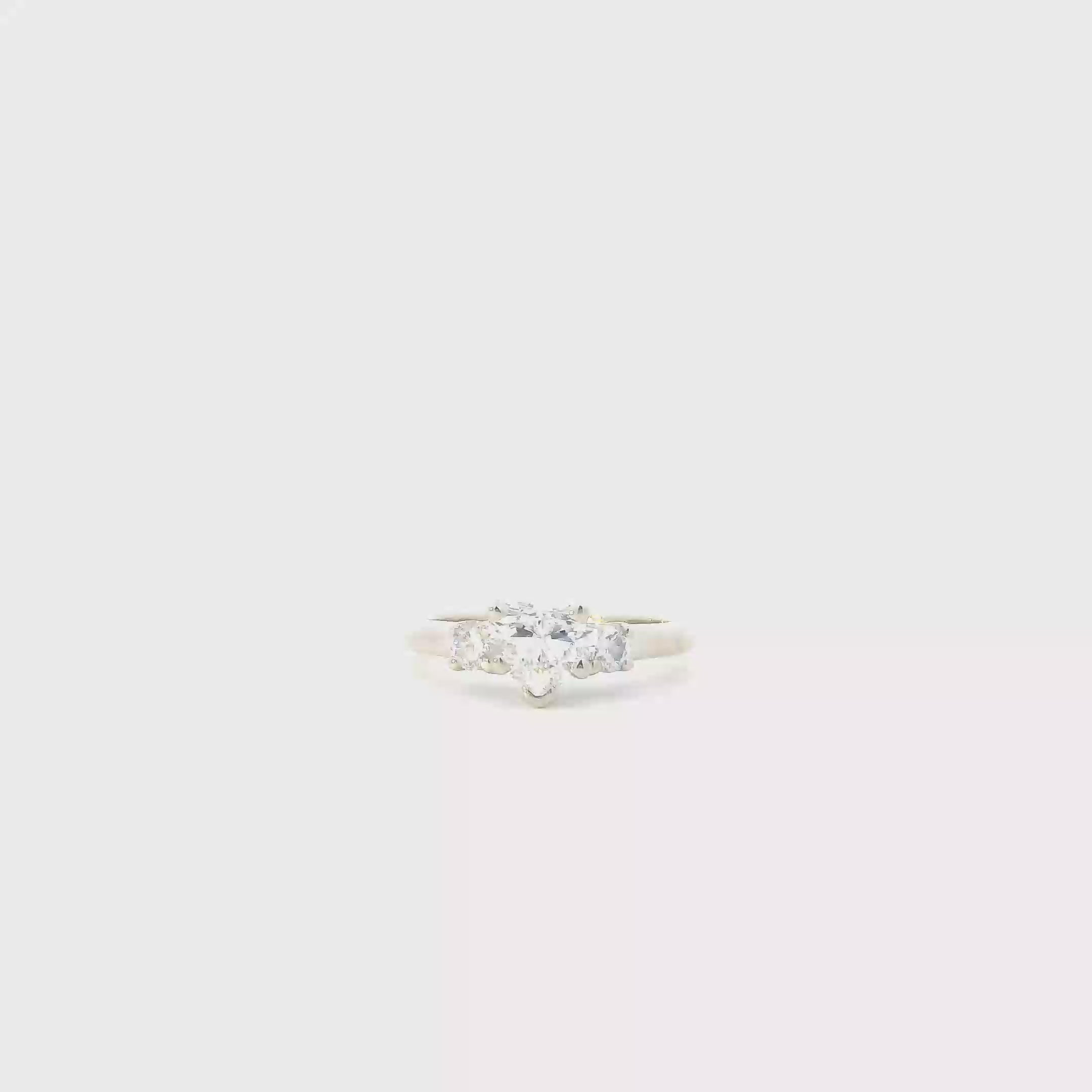 18K White Gold Lab Heart Diamond Women's Ring- 1.19ct