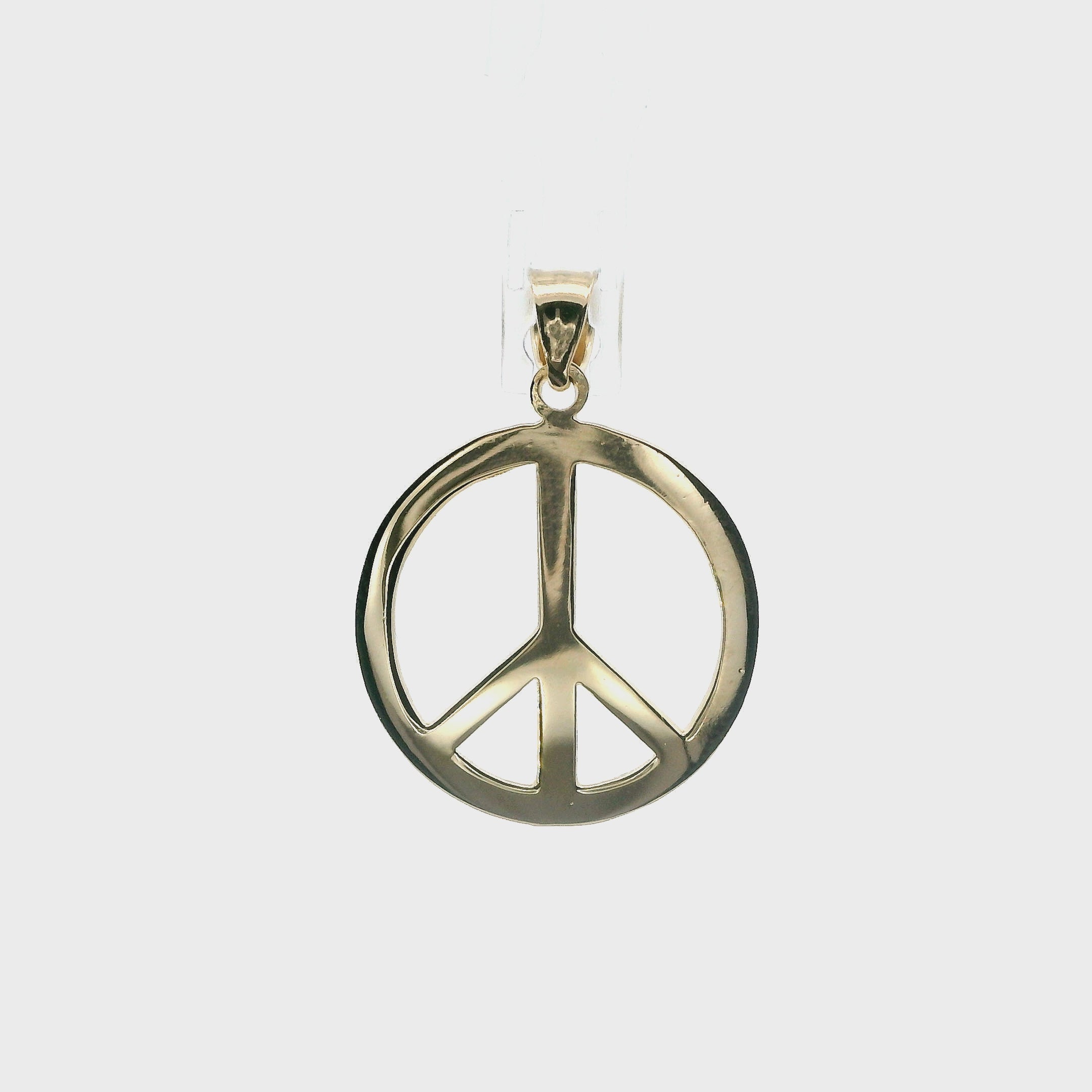 14K Yellow Gold Peace Sign Pendant