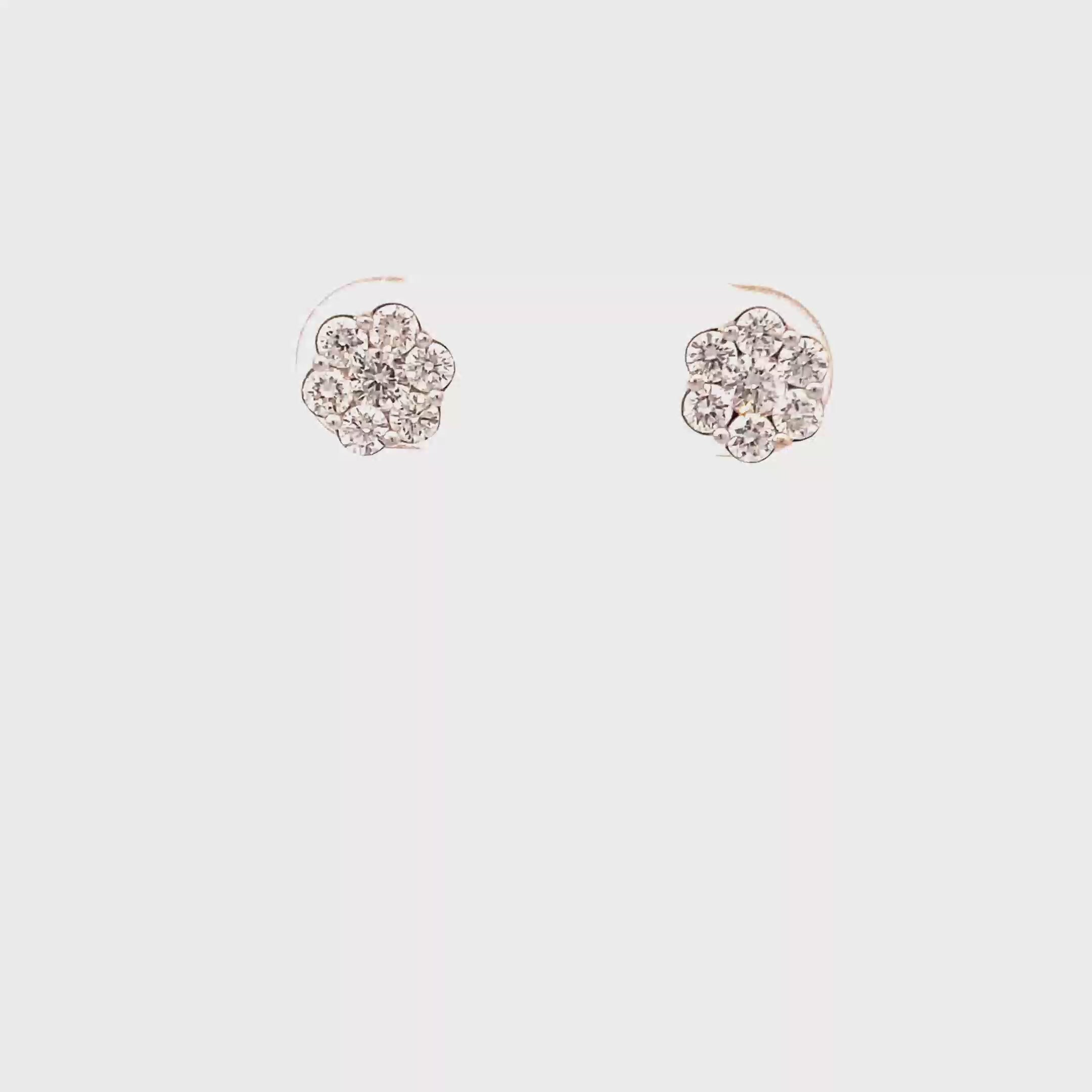 New 14K Yellow Gold Lab Diamond Earrings - 0.75ct