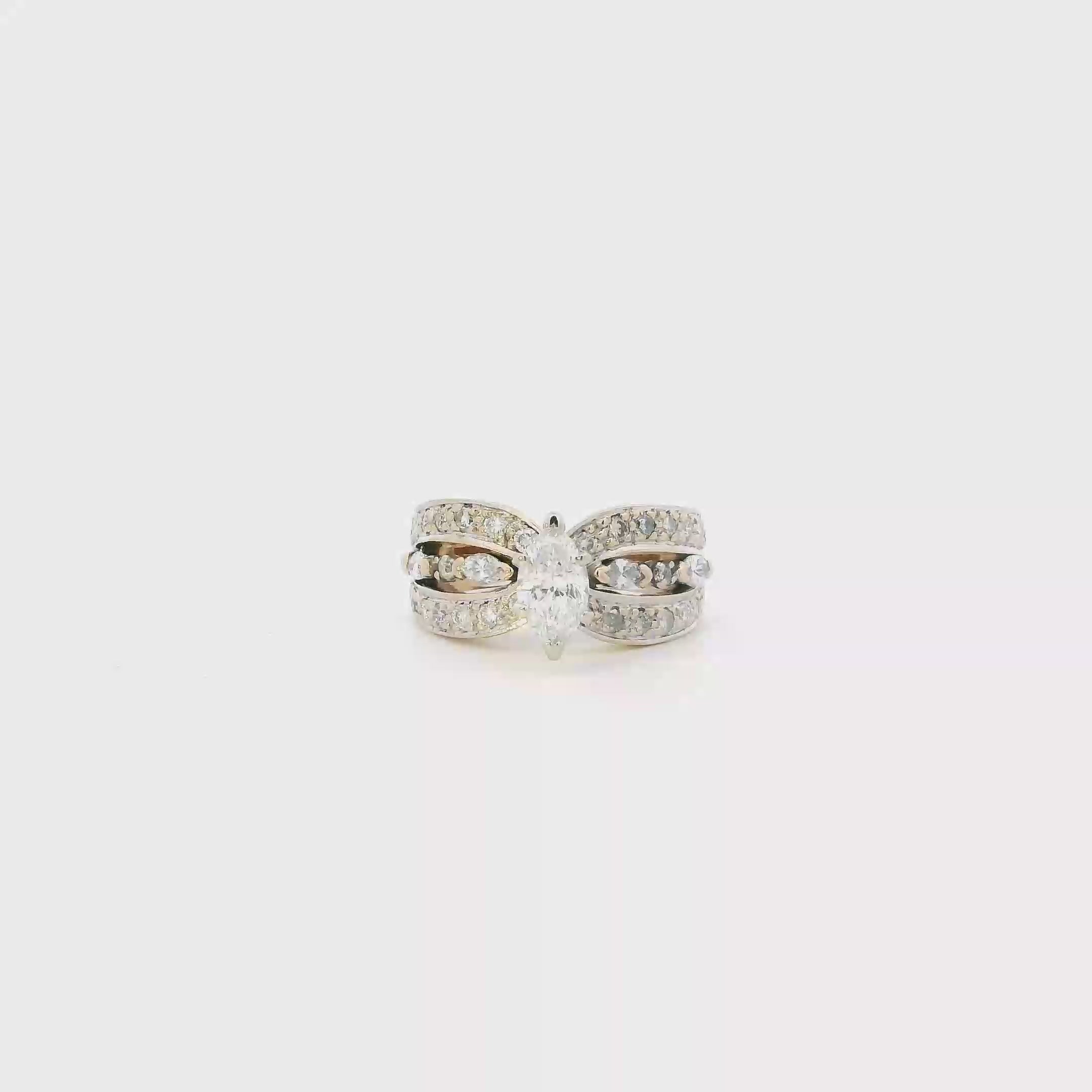 14K Yellow Gold Diamond Women's Ring-1.49ct